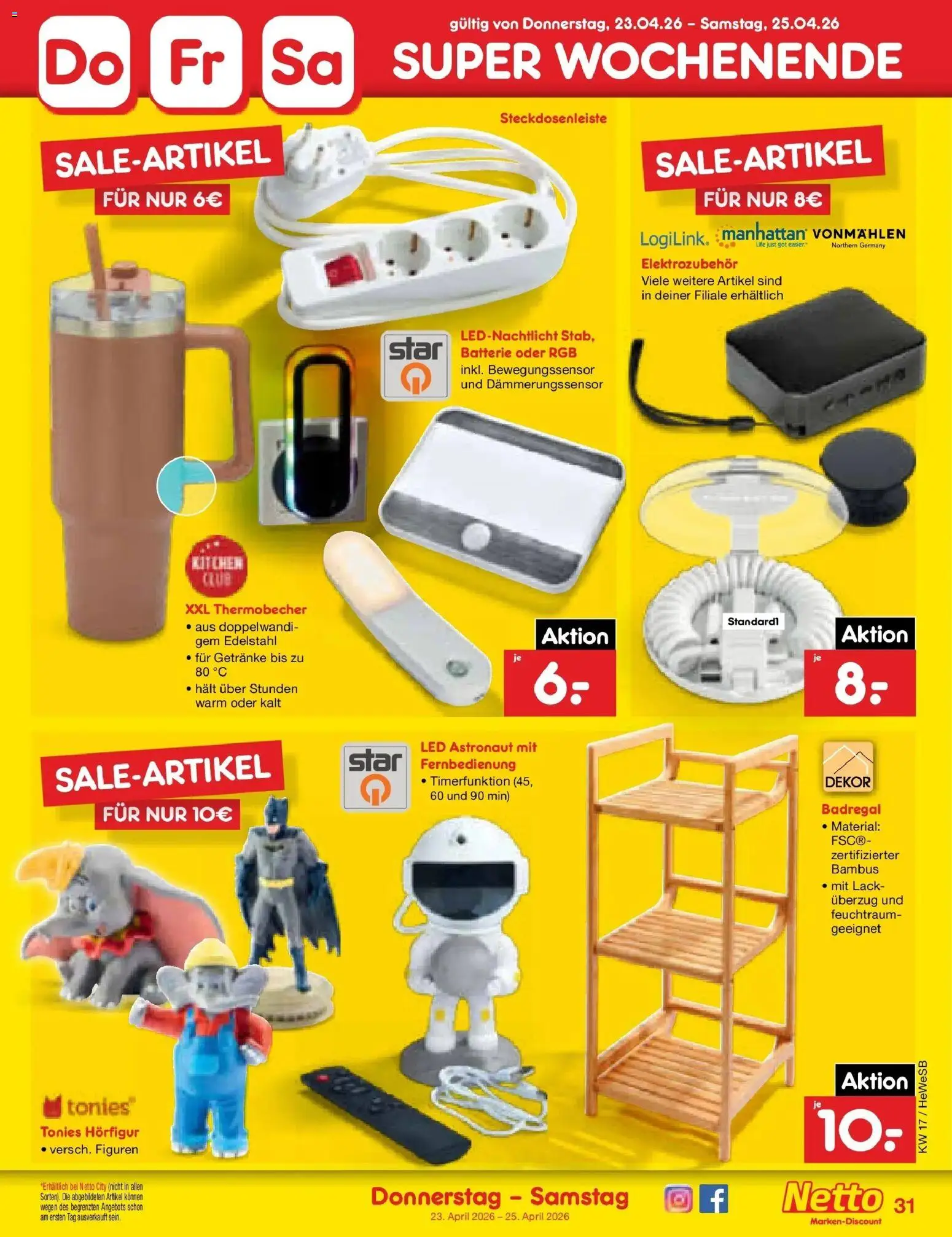 Netto Marken-Discount Prospekt Hamburg	 – gültig ab 20.04.2026 | Seite: 43 | Produkte: Batterie, Badregal