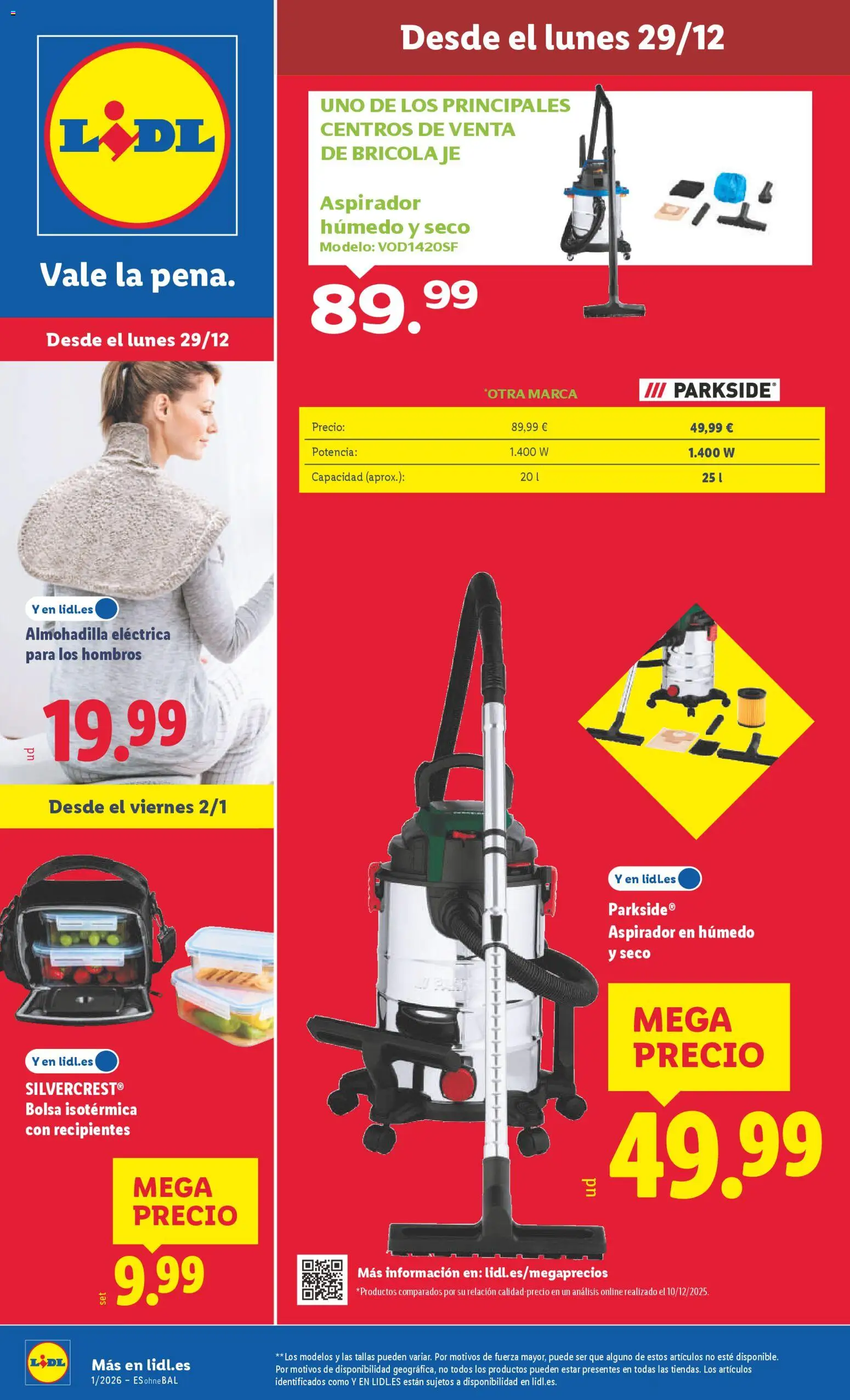 Lidl folleto de bazar │ válido desde el 29.12.2025 | Página: 1 | Productos: Bolsa, Aspirador