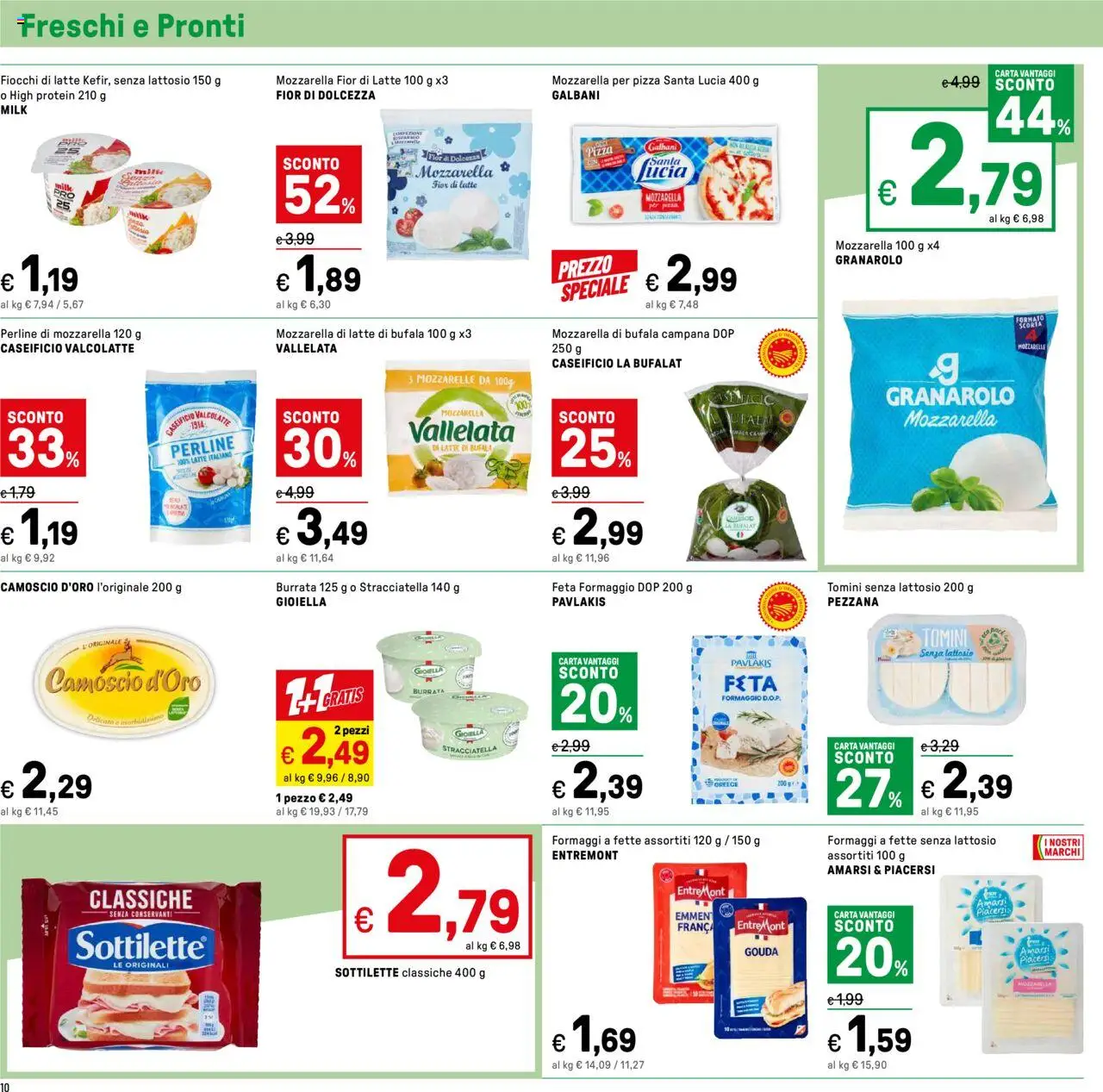 Volantino Iper del 01.08.2025 | Pagina: 10 | Prodotti: Pizza, Latte, Formaggio, Feta