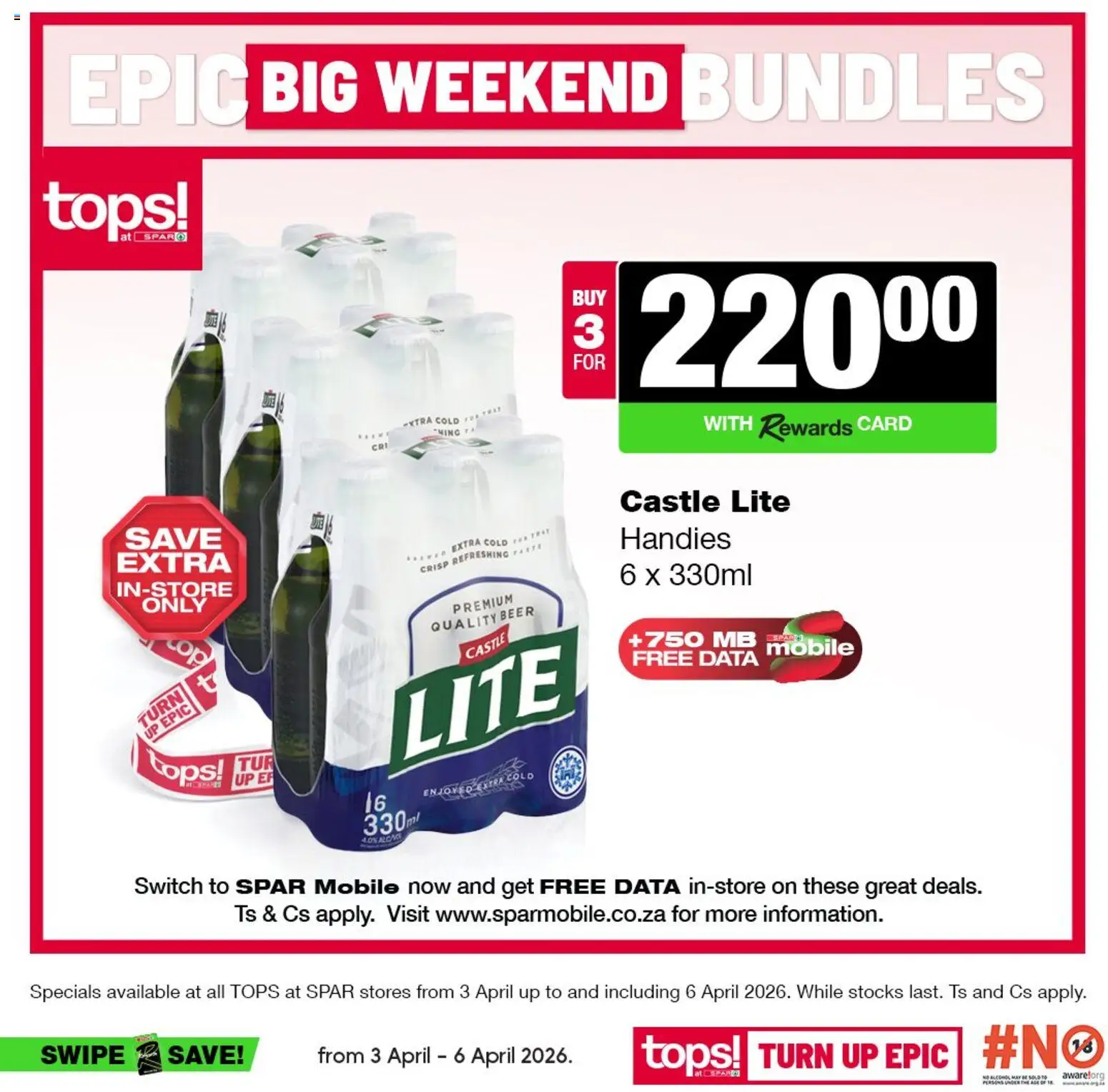 New Tops at Spar catalogue – valid from 03.04.2026 | Page: 2 | Products: Data, Beer, Switch