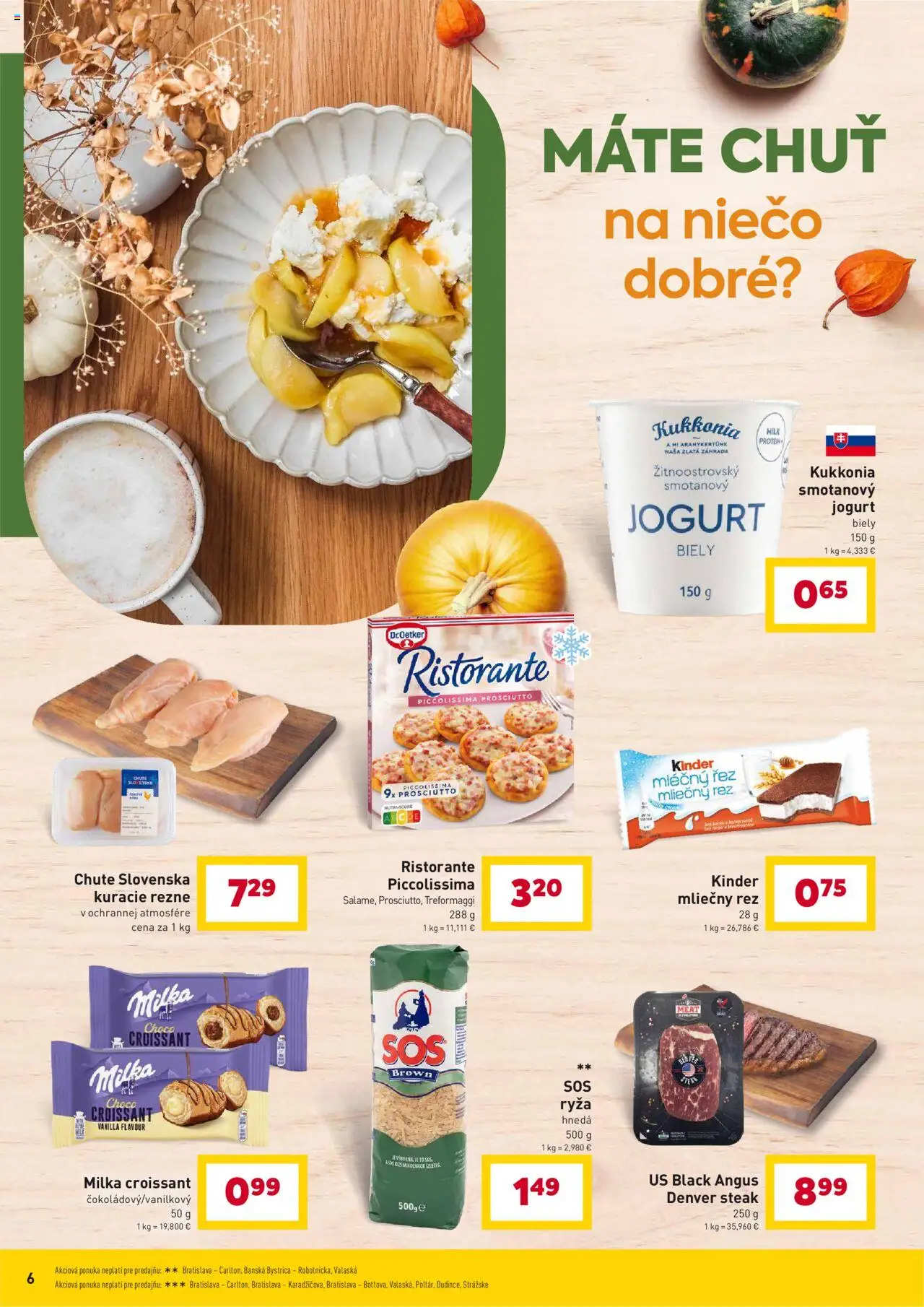 Nové Billa akcie – leták je platný od 10.09.2025 | Strana: 6 | Produkty: Ryža, Croissant, Kuracie rezne, Steak
