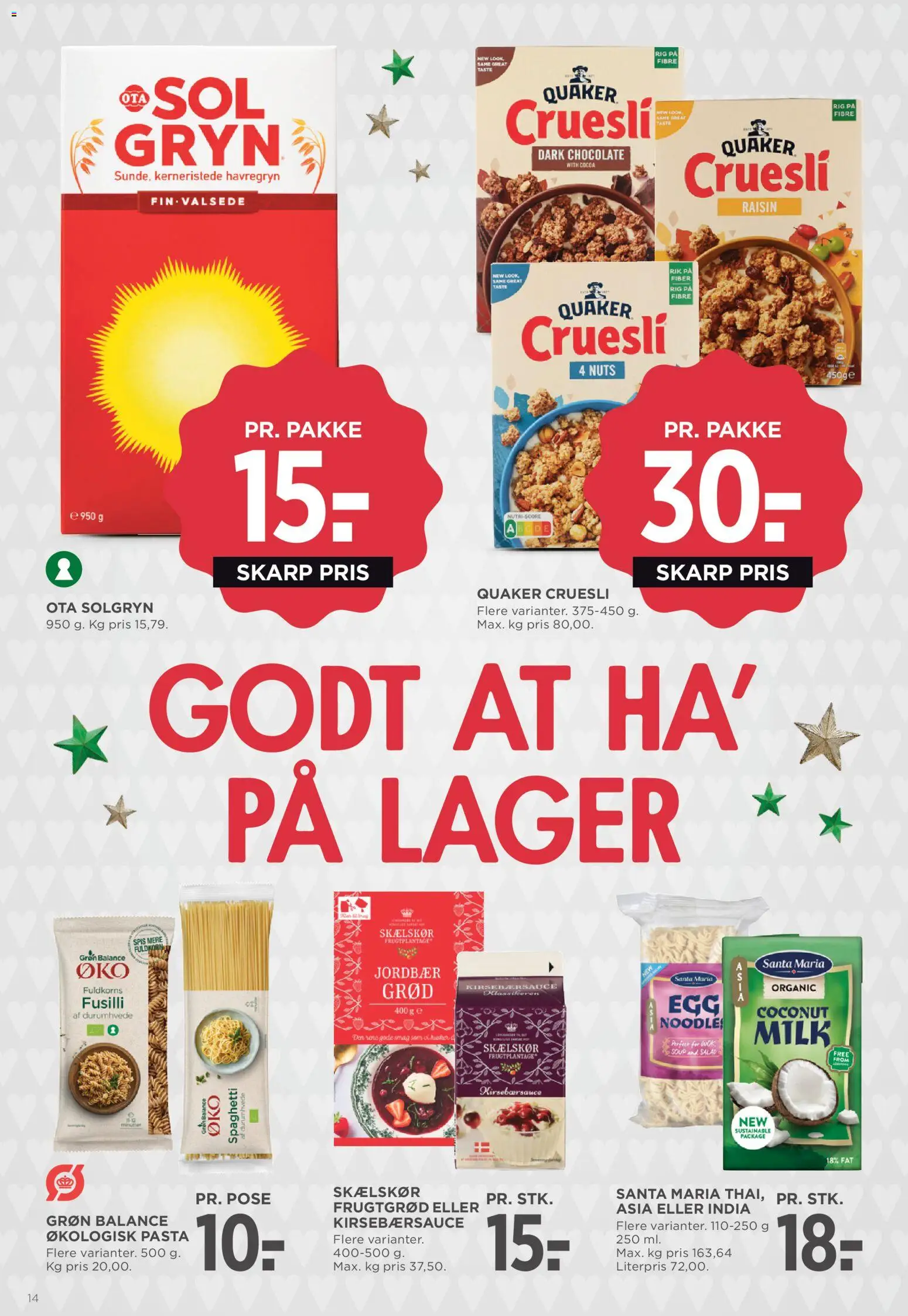 Meny tilbudsavis – gyldig fra 21.11.2025 | Side: 19 | Produkter: Spaghetti, Jordbær, Kirsebærsauce, Havregryn