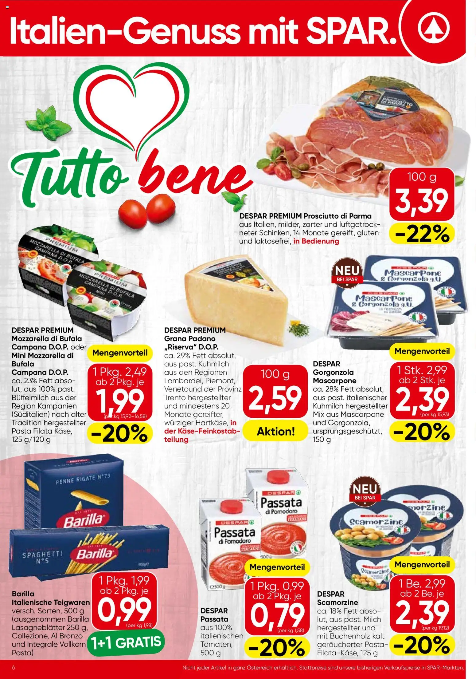 Spar Flugblatt - Wien gültig ab 30.04.2026 | Seite: 6 | Produkte: Pasta, Milch, Hajdina liszt