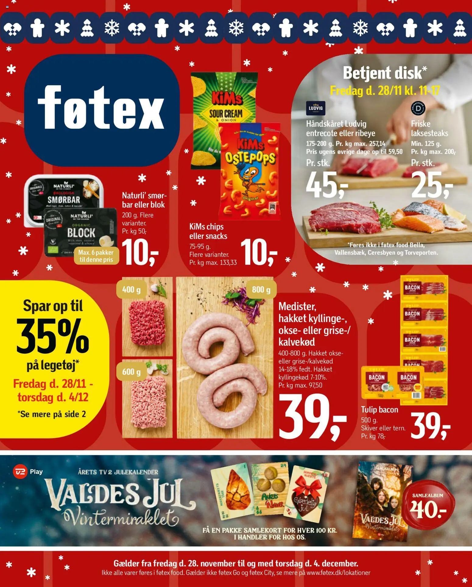 Føtex tilbudsavis – gyldig fra 28.11.2025 | Side: 2 | Produkter: Kyllingekød, Chips, Entrecote, Honning