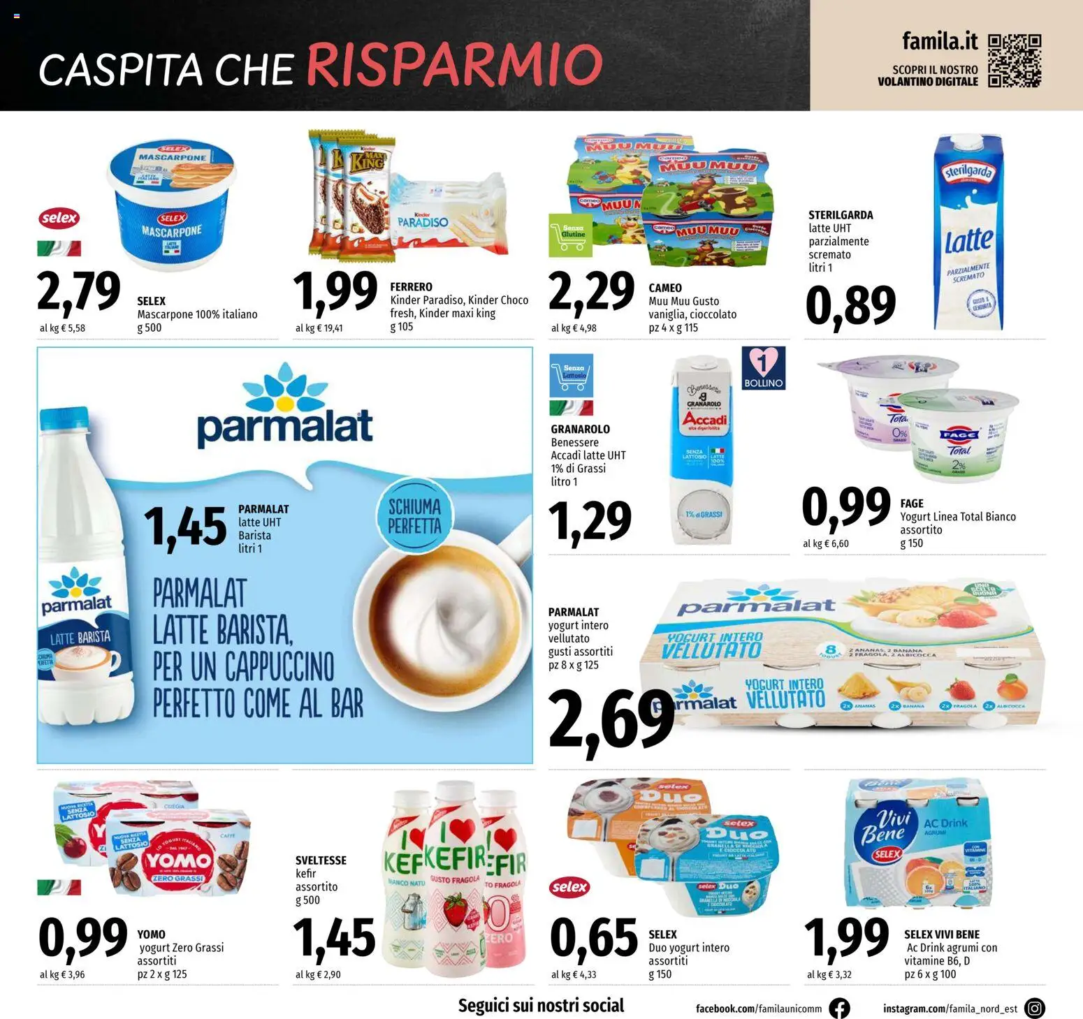 Volantino Famila del 16.03.2026 | Pagina: 8 | Prodotti: Cioccolato, Latte, Agrumi, Mascarpone