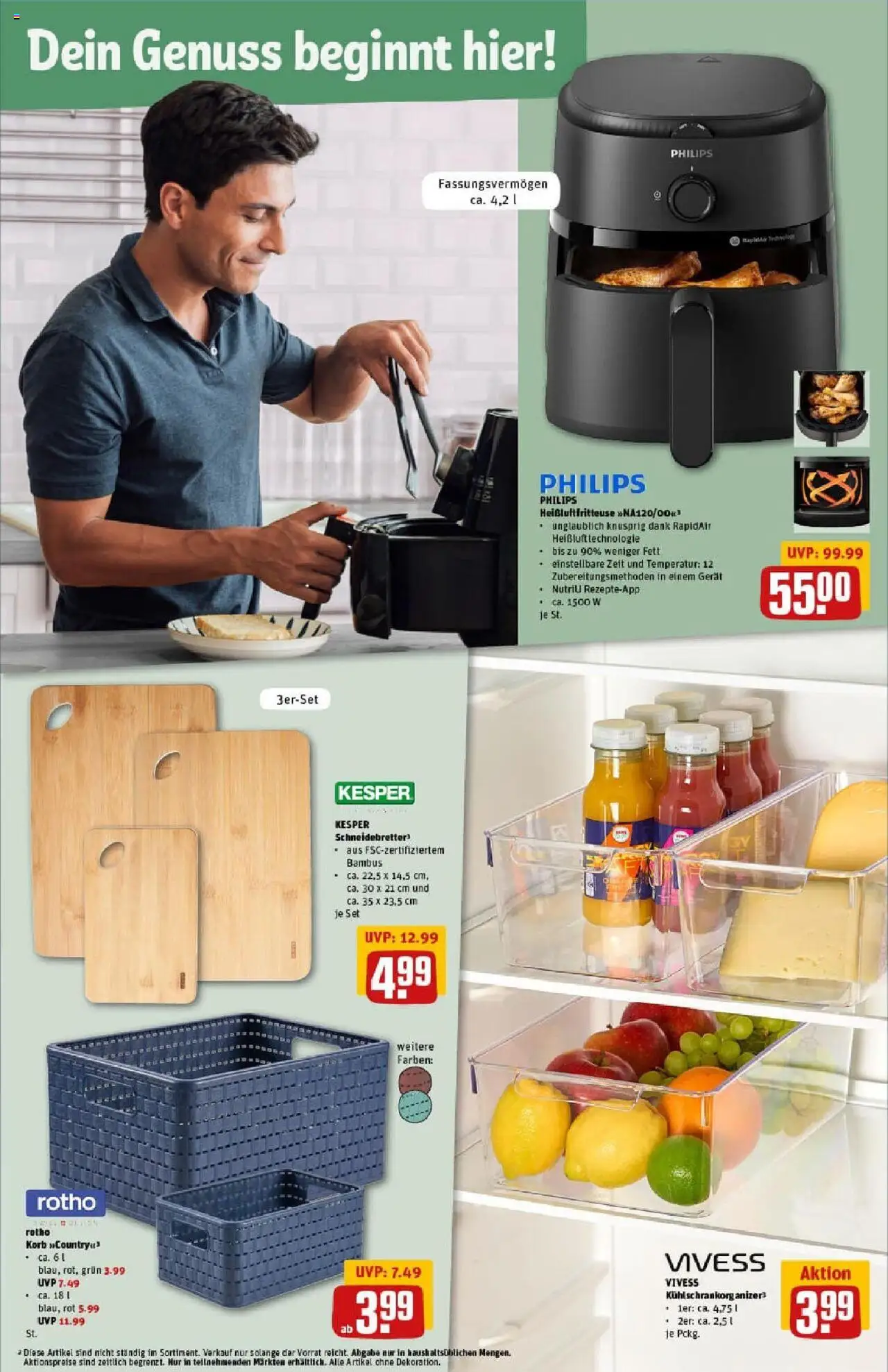 Rewe prospekt Erkelenz	 - gültig ab dem 13.07.2025 | Seite: 30 | Produkte: Philips, Korb, Heißluftfritteuse