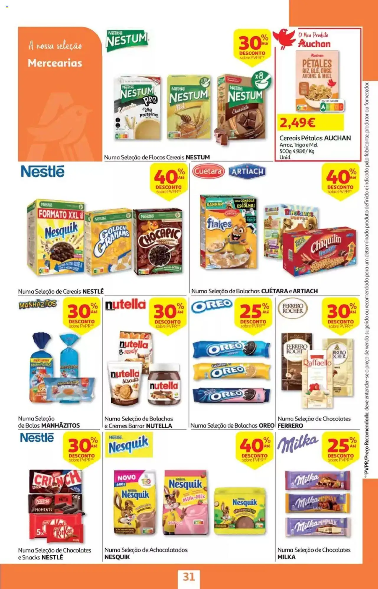 Auchan - Folheto Viagem e Praia │ válido de 02.06.2025 | Página: 31 | Produtos: Bolachas, Manhãzitos, Chocolate, Flocos