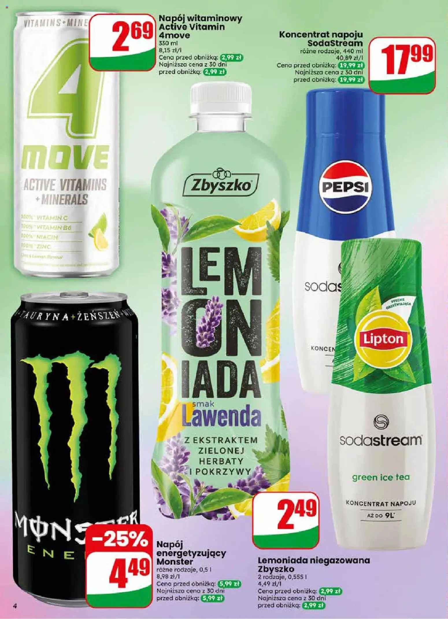 Dino gazetka od 22.04.2026 | Strona: 4 | Produkty: Ice Tea, Pepsi, Sodastream