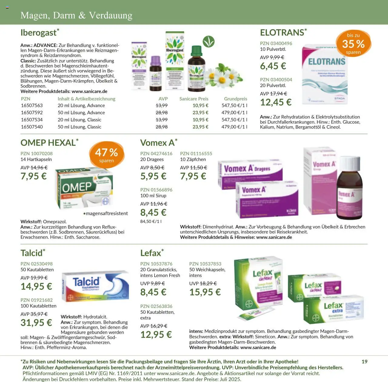 Sanicare Prospekt 	 - gültig ab dem 07.07.2025 | Seite: 21 | Produkte: Sirup