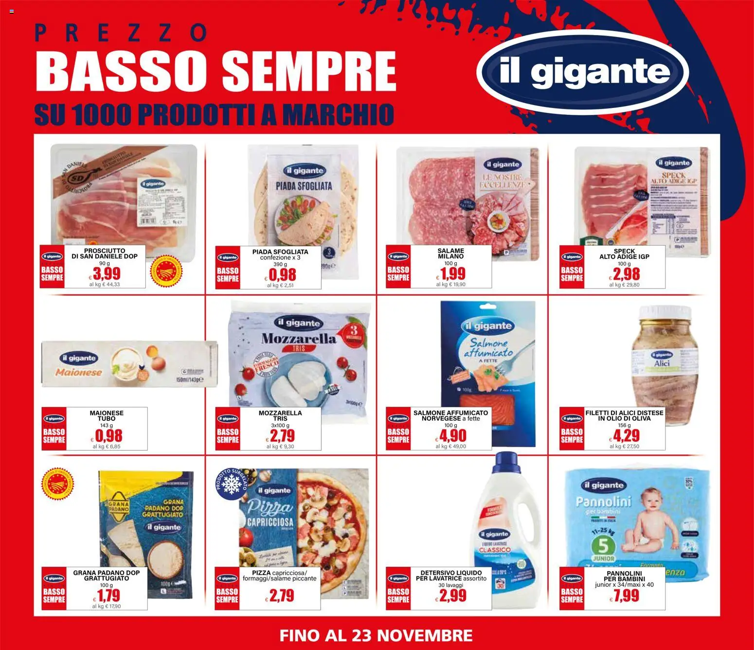Volantino Il Gigante del 10.11.2025 | Pagina: 33 | Prodotti: Salame, Salmone, Lavatrice, Olio di Oliva