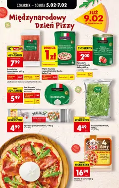 Pogląd oferty "Pomidory krojone Gusto Bello, 400 g, Pomidory krojone z bazylią, z cebulą i czosnkiem" - ważna od 05.02.2026 | Strona: 50