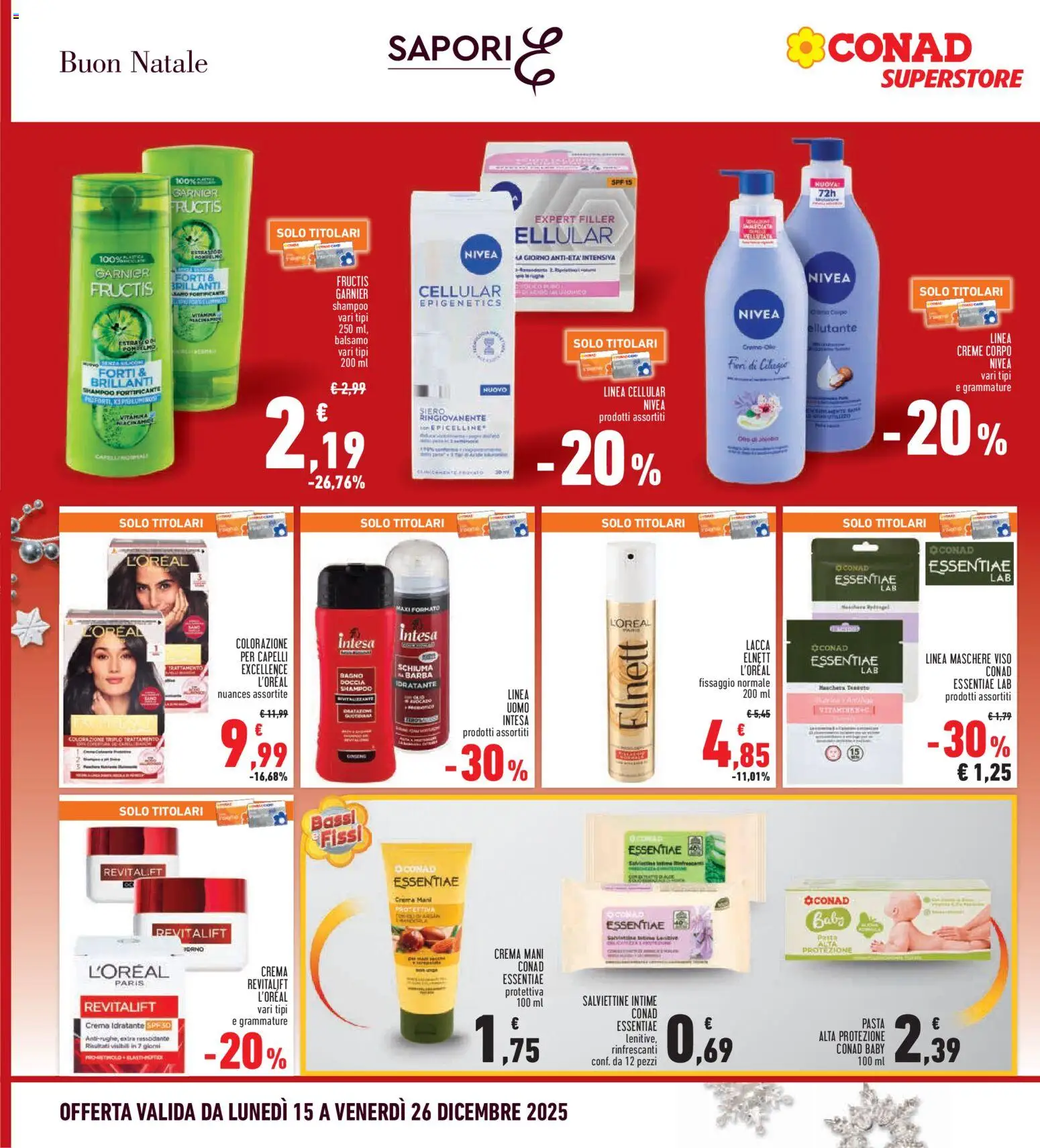Volantino Conad del 15.12.2025 | Pagina: 30 | Prodotti: Shampoo, Balsamo, Crema, Doccia