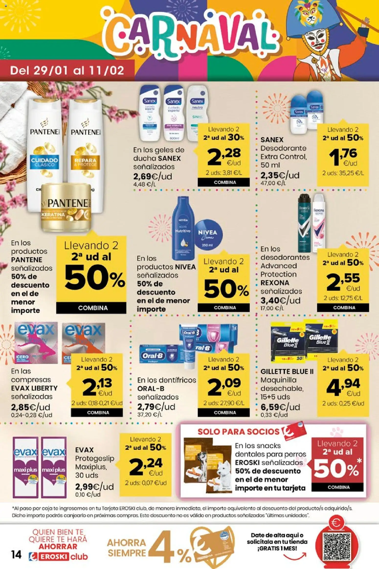 Eroski folleto │ válido desde el 29.01.2026 | Página: 14 | Productos: Desodorante, Té, Γλυφιτζούρι, Caja