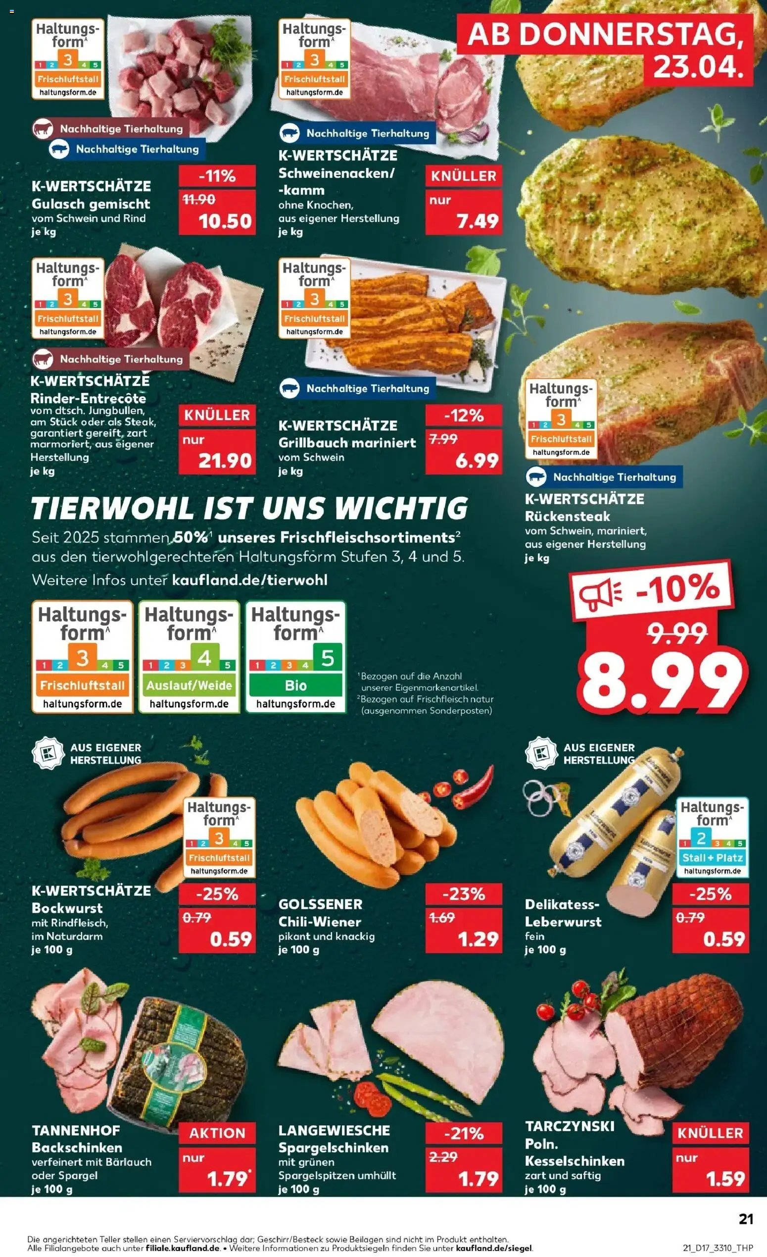 Kaufland Prospekt Halle (Saale)	 – gültig ab 23.04.2026 | Seite: 21 | Produkte: Bockwurst, Spargel, Gulasch