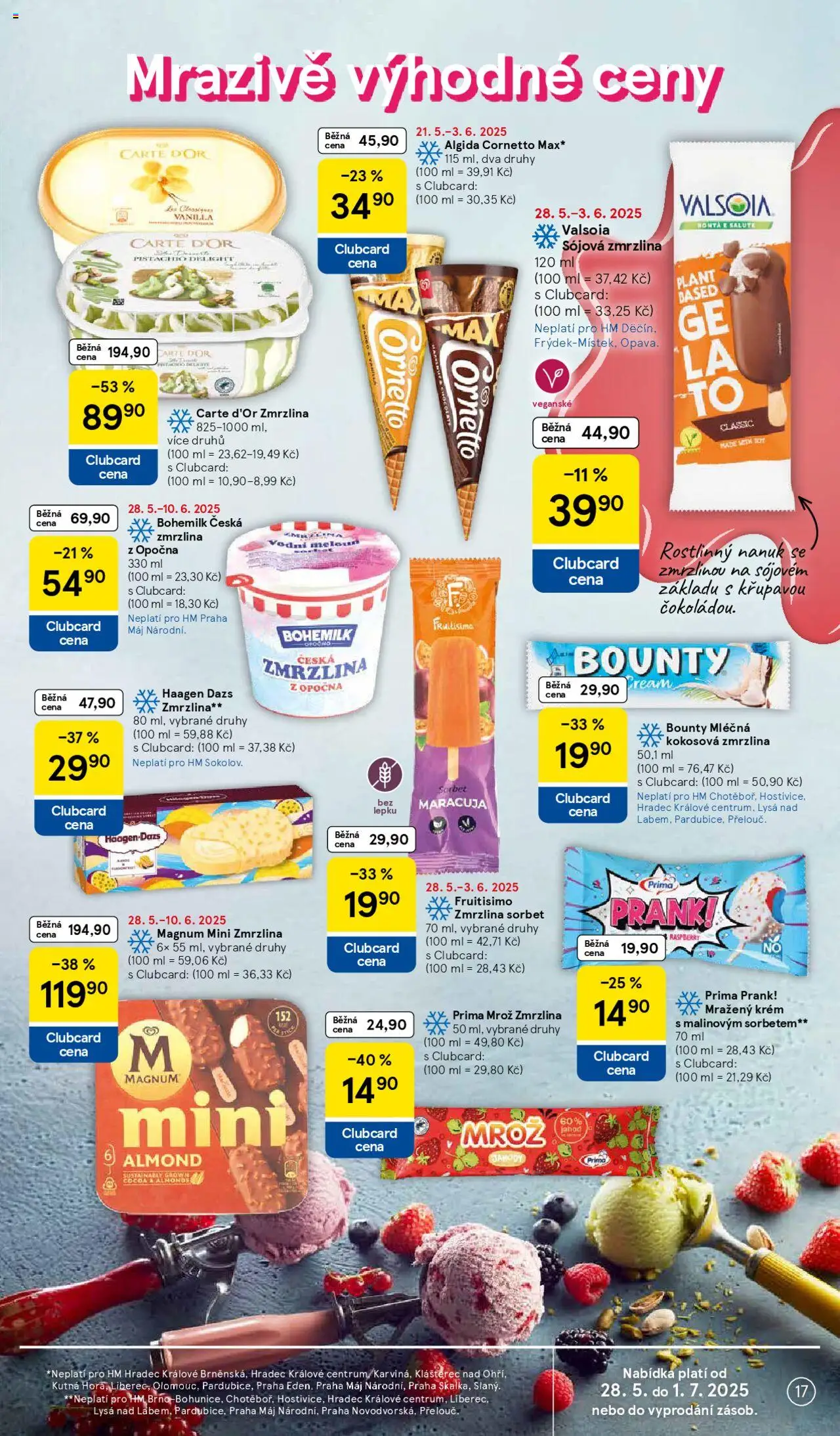 Tesco leták - Hypermarket od 28.05.2025 | Strana: 17 | Produkty: Carte D'Or zmrzlina, Krém, Zmrzlina, Magnum
