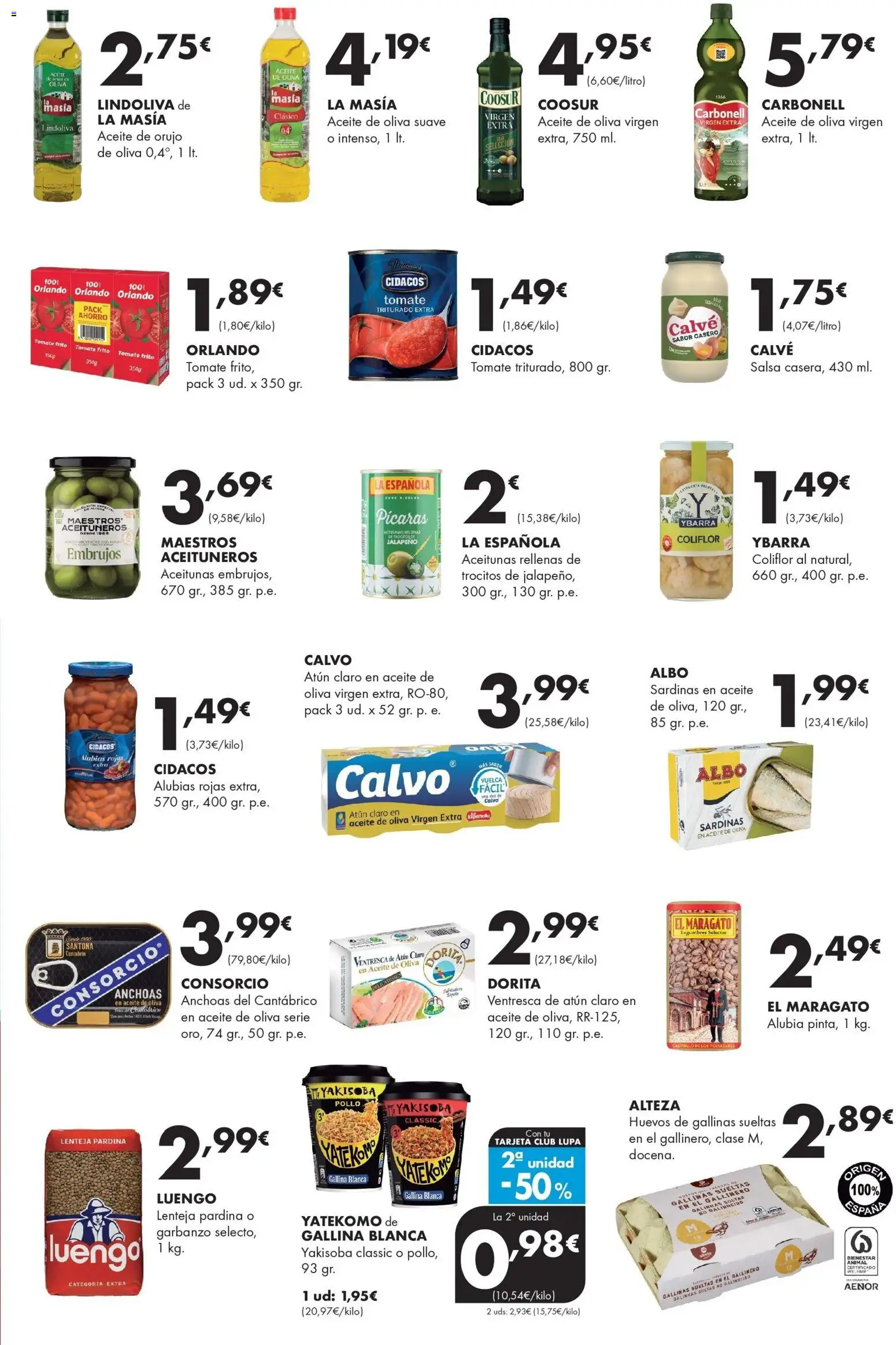 Lupa Supermercados - Tus vecinos de confianza │ válido desde el 05.02.2026 | Página: 9 | Productos: Huevos, Aceite de oliva, Aceite de oliva virgen extra, Atún claro