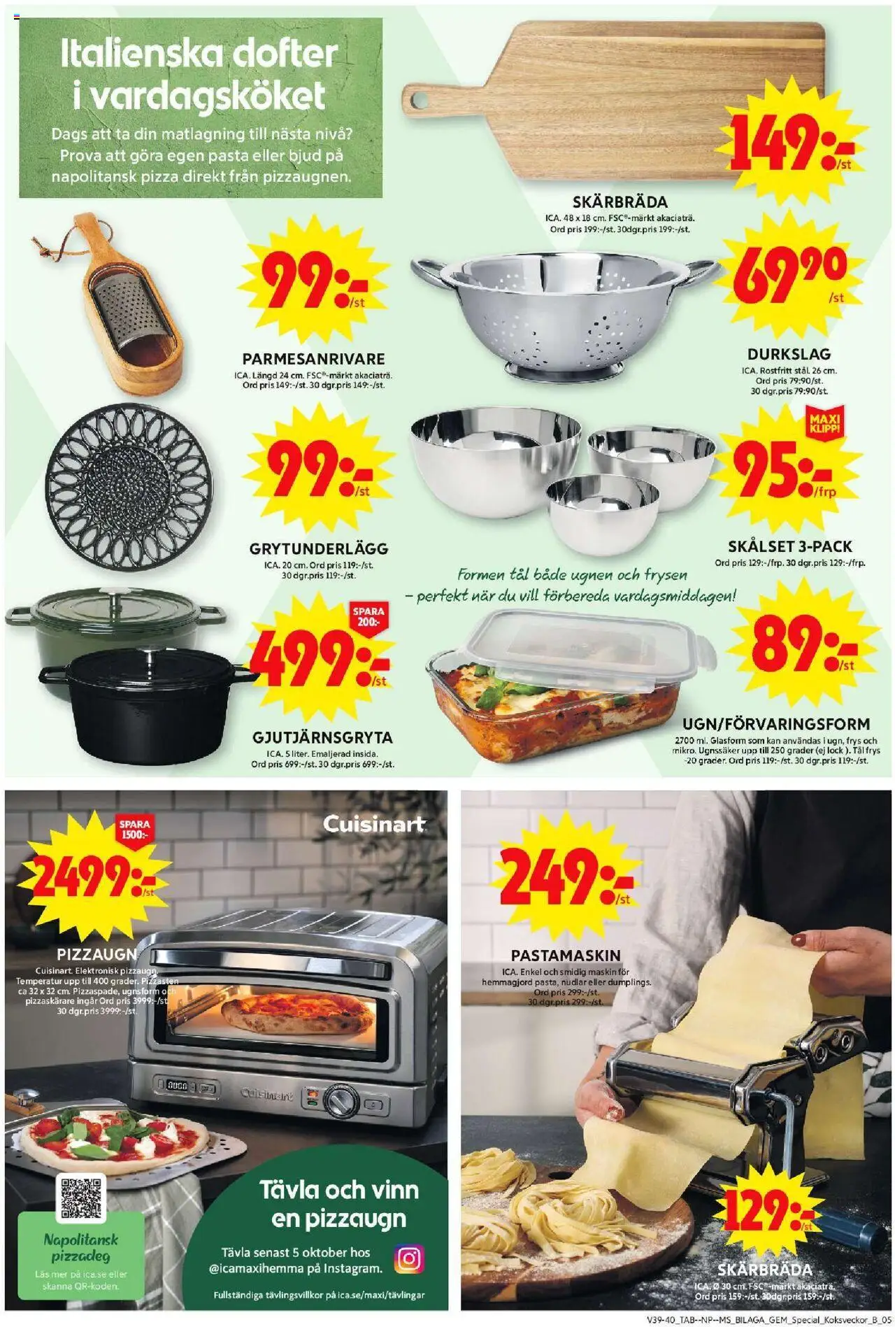 ICA Maxi reklamblad aktuell från 22.09.2025 | Sida: 25 | Produkter: Pizza, Pasta, Frys, Ugnen
