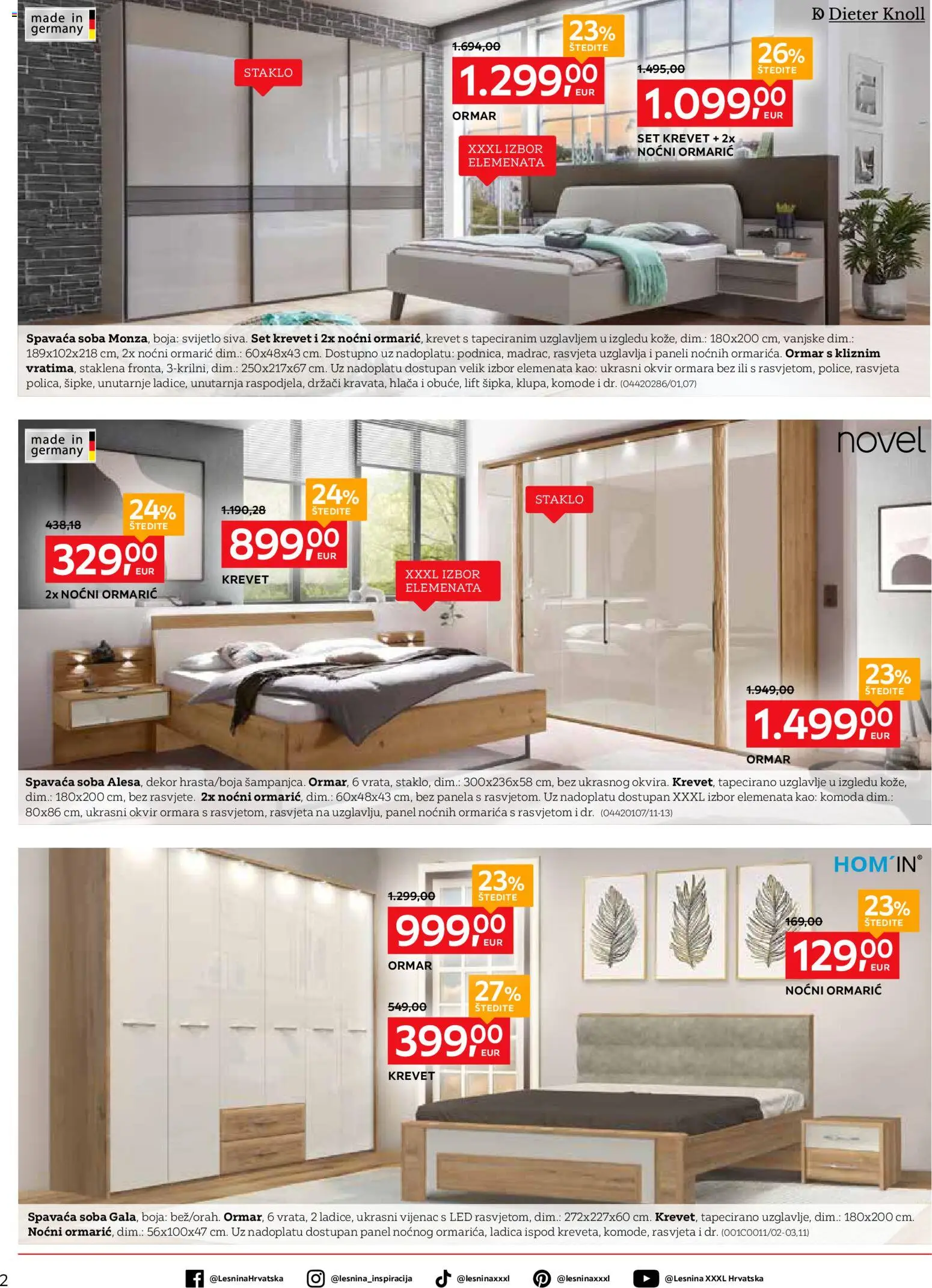 Lesnina katalog | vrijedi od 03.11.2025 | Stranica: 2 | Proizvodi: Krevet, Ormar, Spavaća soba, Komoda