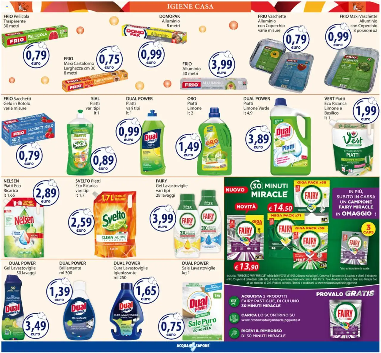 Volantino Acqua e Sapone del 08.09.2025 | Pagina: 14 | Prodotti: Sale, Lavastoviglie, Pellicola, Alluminio