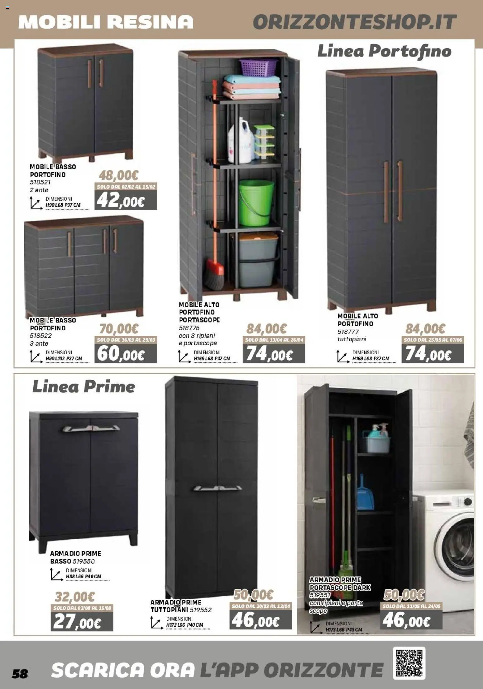 Volantino Orizzonte del 16.01.2026 | Pagina: 58 | Prodotti: Mobile, Armadio