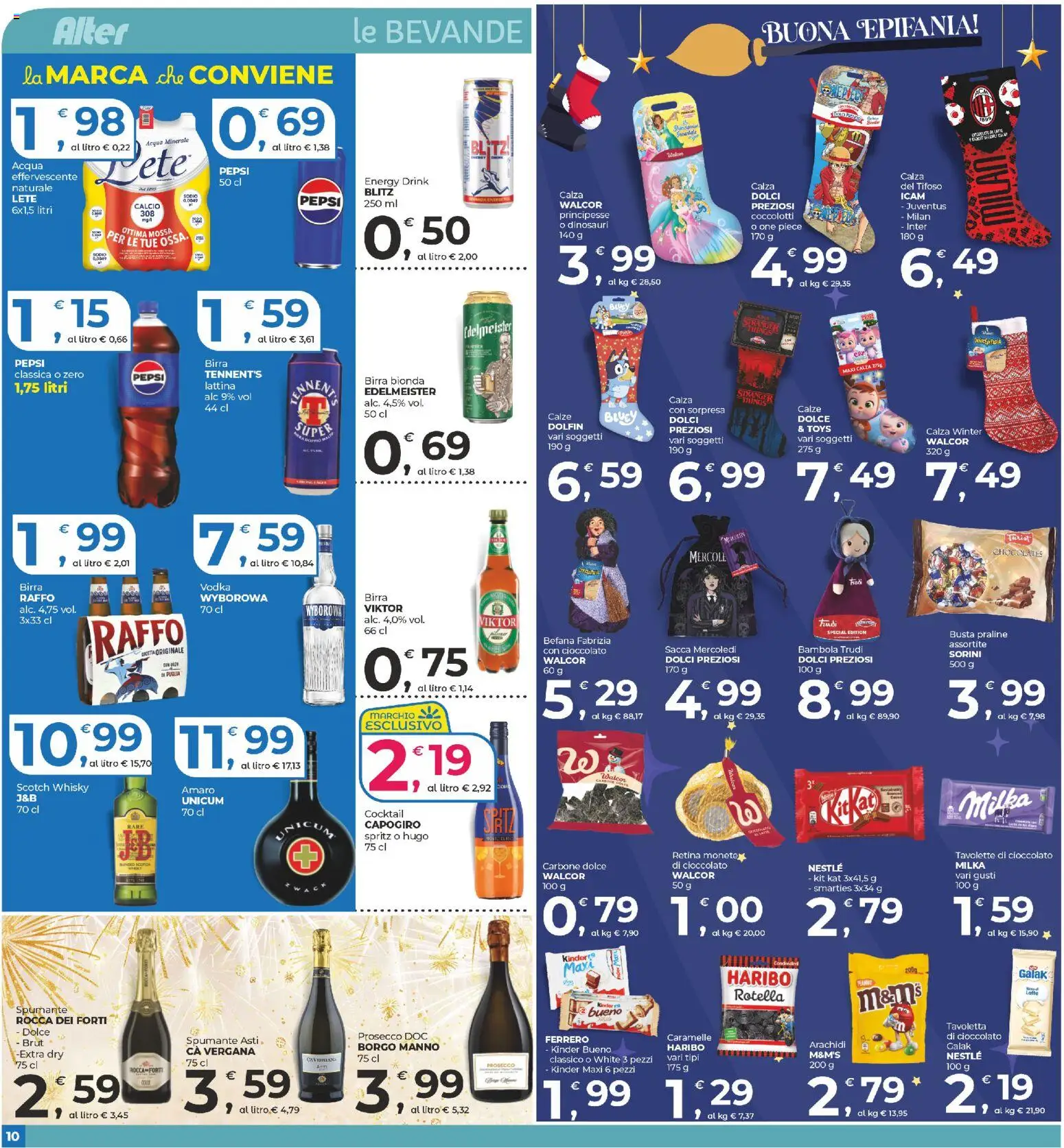 Volantino Alter Discount del 30.12.2025 | Pagina: 10 | Prodotti: Prosecco, Spumante, Acqua minerale, Amaro