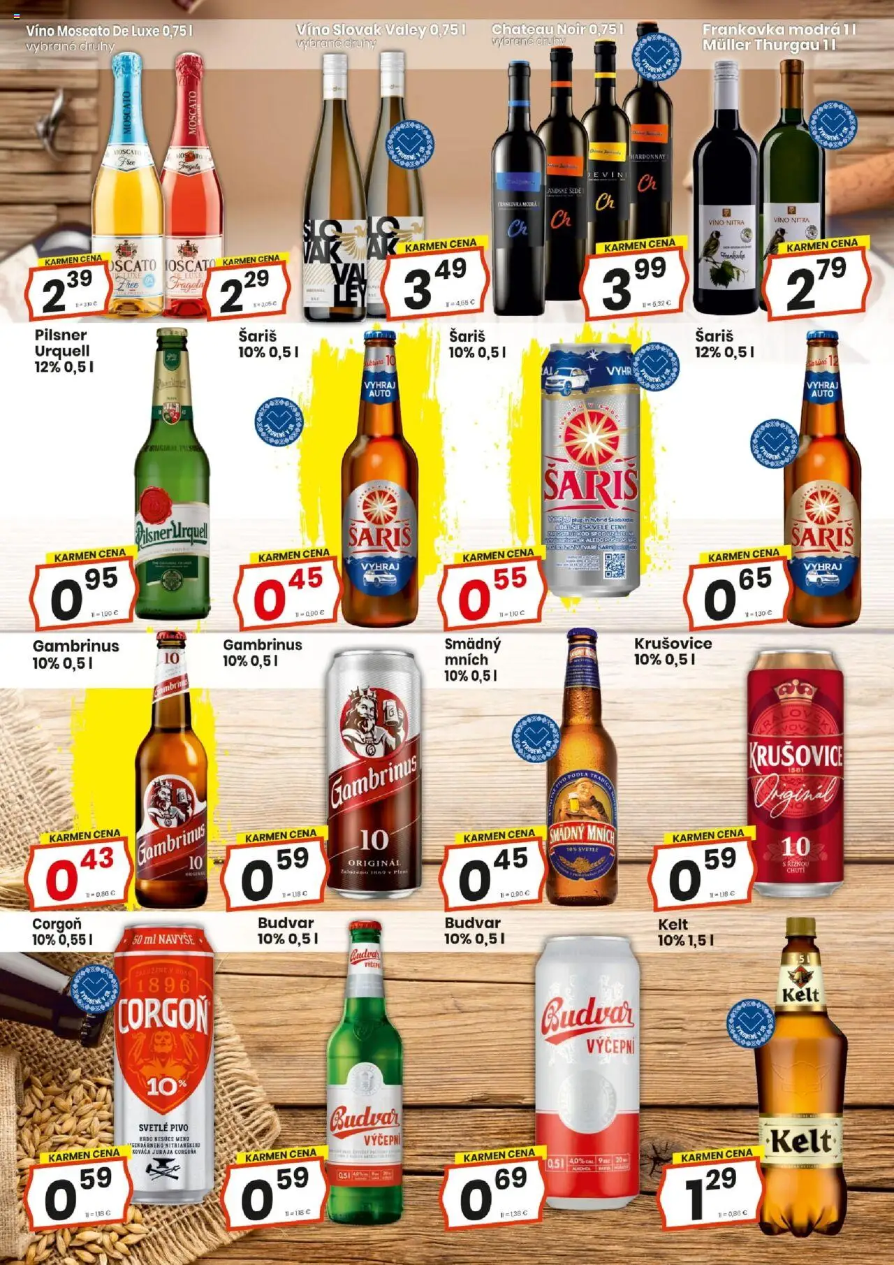 KARMEN CBA maloobchod │ platný od 17.07.2025 | Strana: 13 | Produkty: Pilsner Urquell, Budvar, Smädný Mních, Corgoň