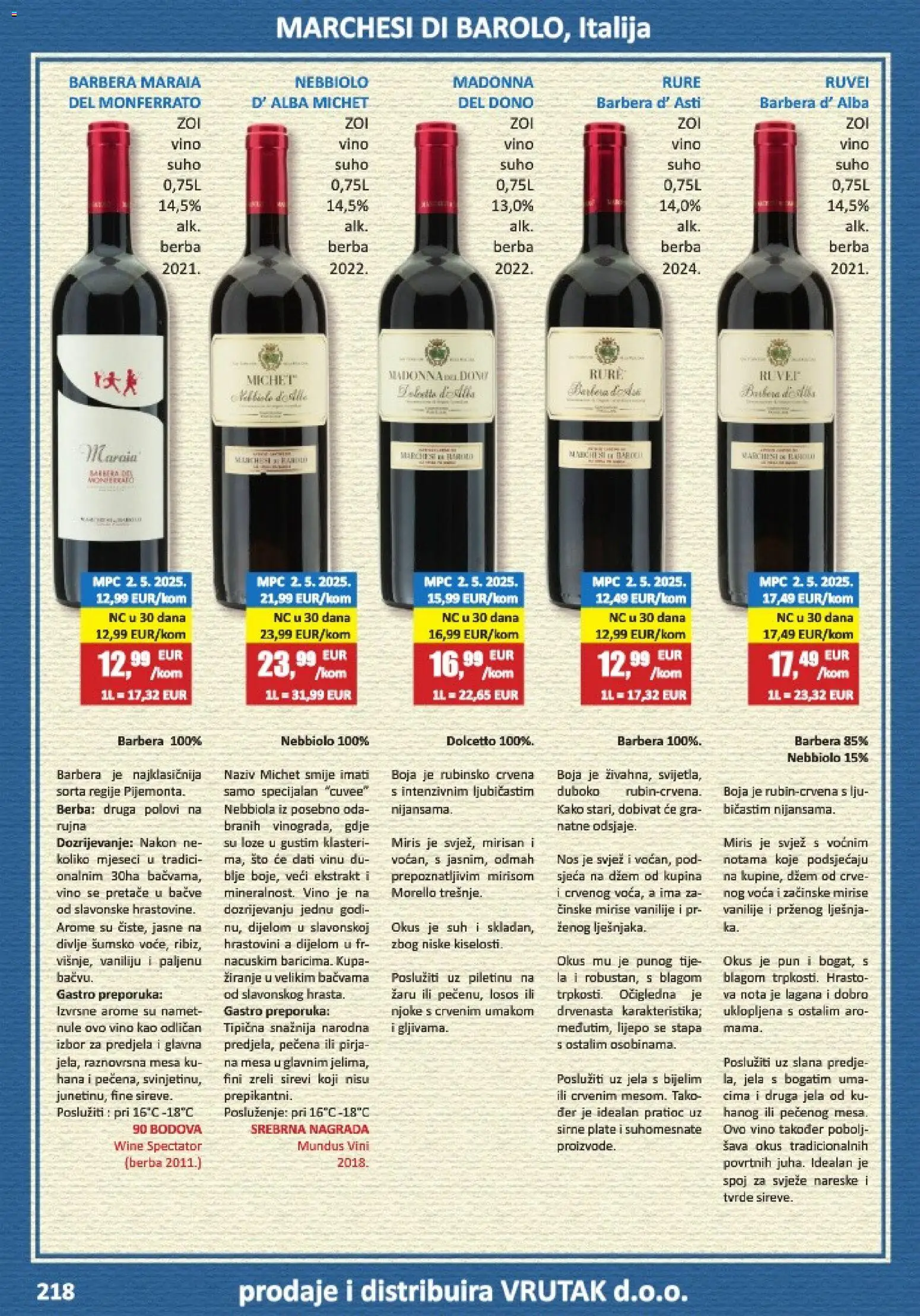 Vrutak katalog | vrijedi od 01.11.2025 | Stranica: 218 | Proizvodi: Vino, Voda, Džem, Losos