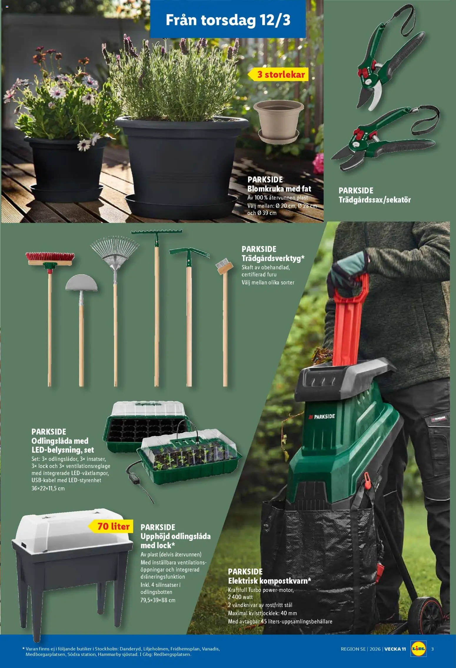 Lidl reklamblad aktuell från 12.03.2026 | Sida: 3 | Produkter: Odlingslåda, Blomkruka, Set