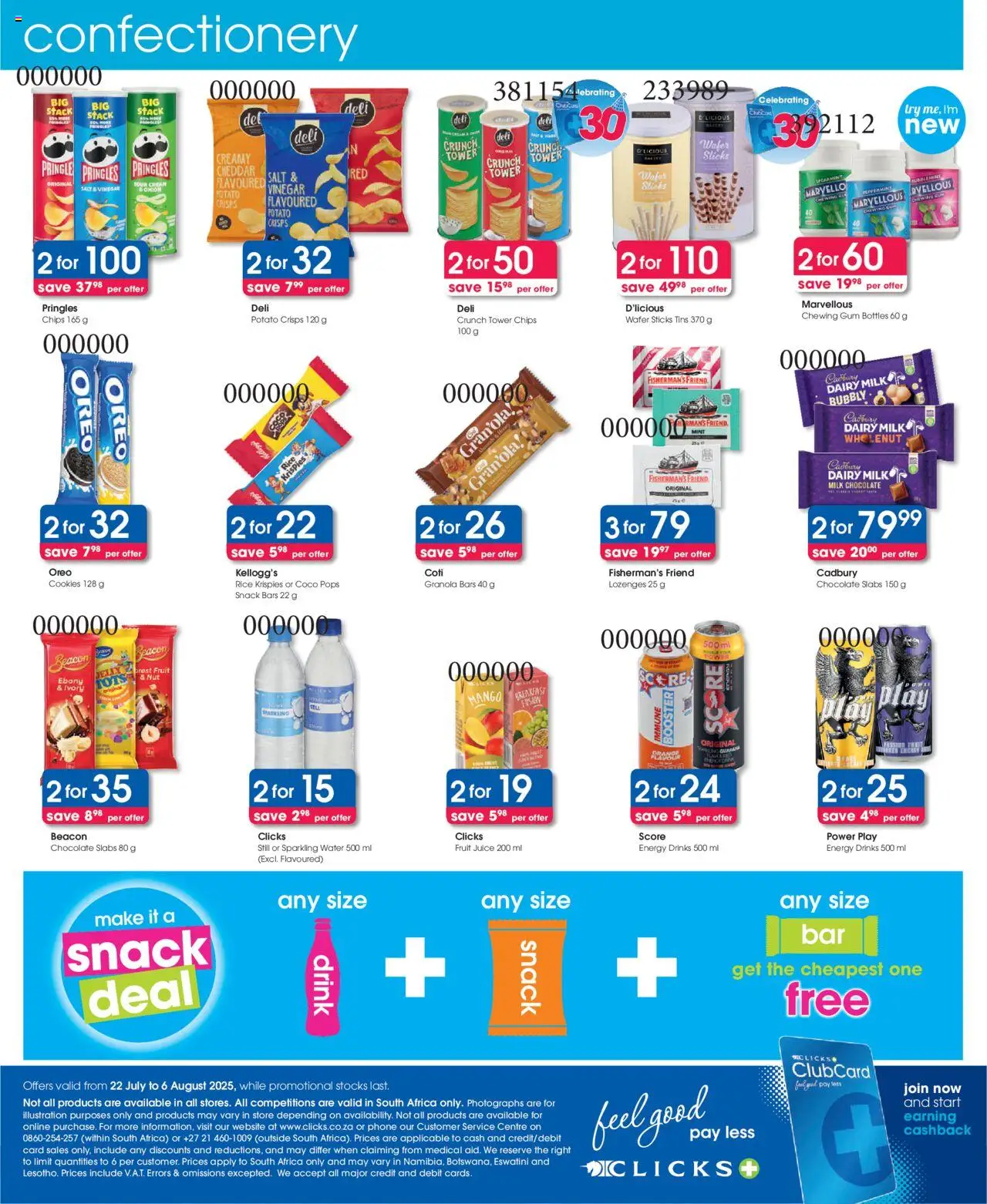 Clicks Specials │ valid from 07.08.2025 | Page: 56 | Products: Lozenges, Cookies, Granola bars, Mango