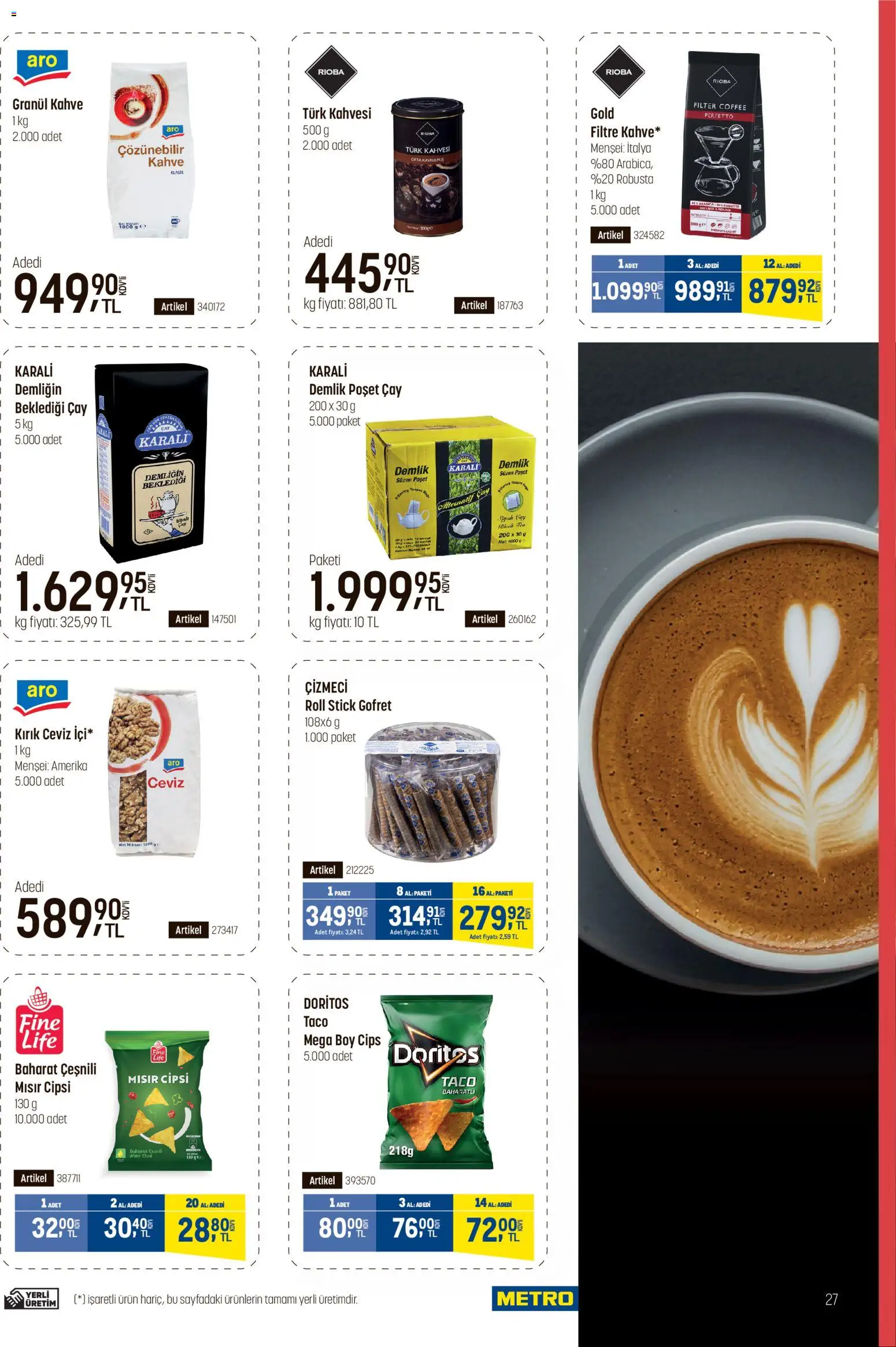 Metro - Fast Food Kataloğu - 22.04.2026 tarihinden itibaren geçerlidir | Sayfa: 27 | Ürünler: Çay, Baharat, Demlik poşet çay, Ceviz