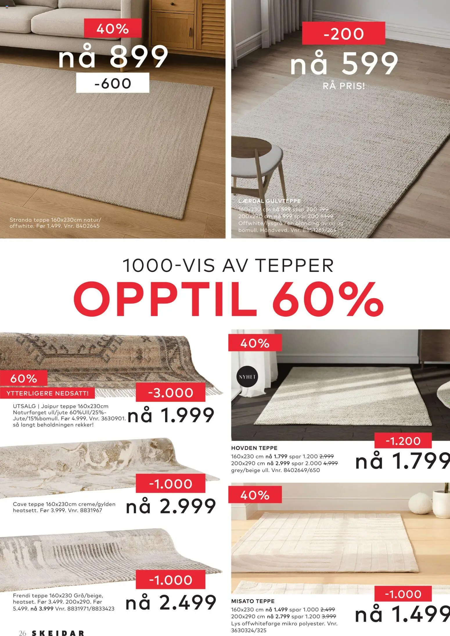 {H1} | Side: 26 | Produkter: Lys, Teppe