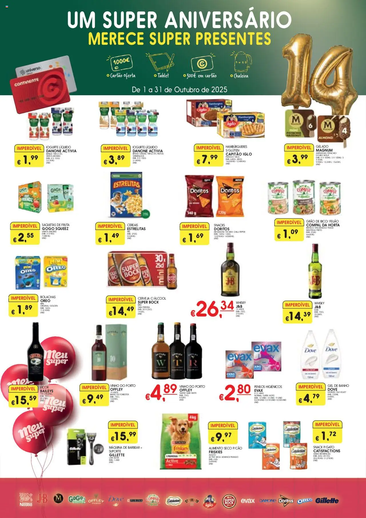 Meu Super folheto │ válido de 01.10.2025 | Página: 1 | Produtos: Pensos higiénicos, Bolachas, Nestlé, Cereais