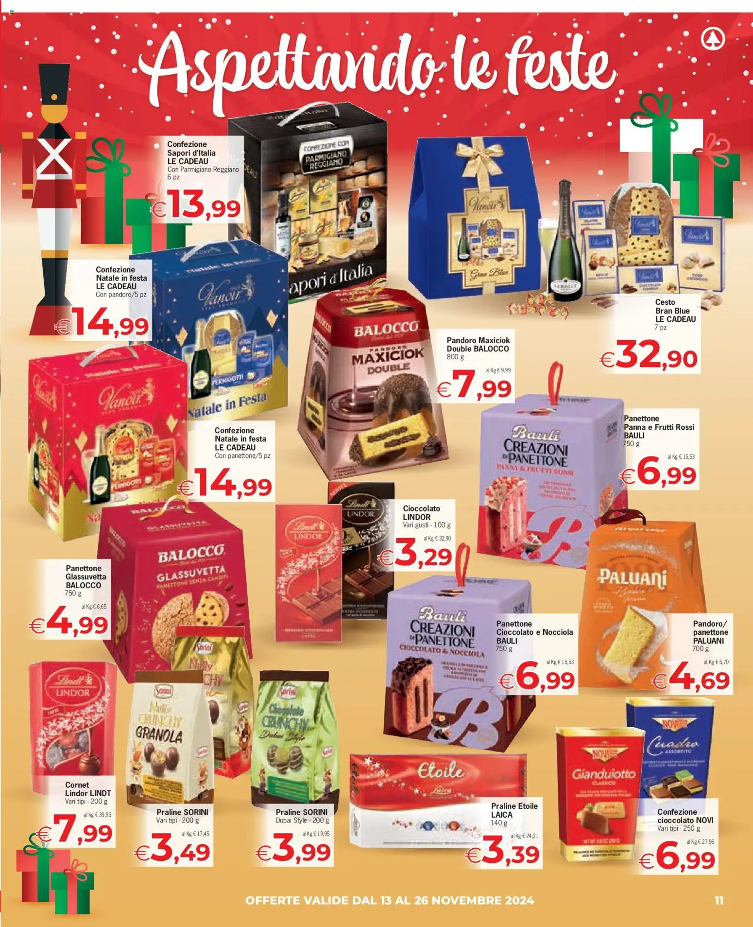 Volantino Eurospar del 13.11.2025 | Pagina: 11 | Prodotti: Cioccolato, Panna, Panettone, Parmigiano reggiano