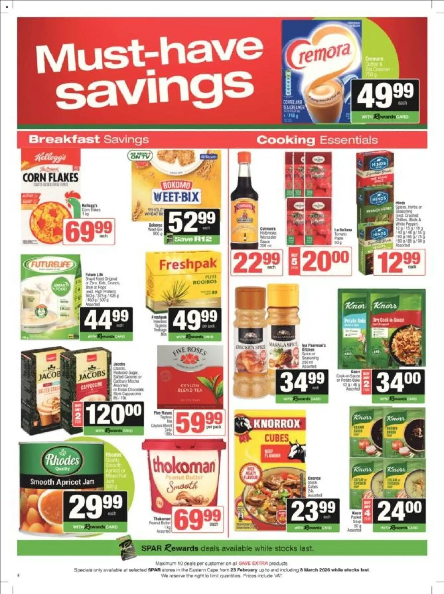 New Spar catalogue – valid from 23.02.2026 | Page: 9 | Products: Jam, Detergente líquido, Creamer, Coffee