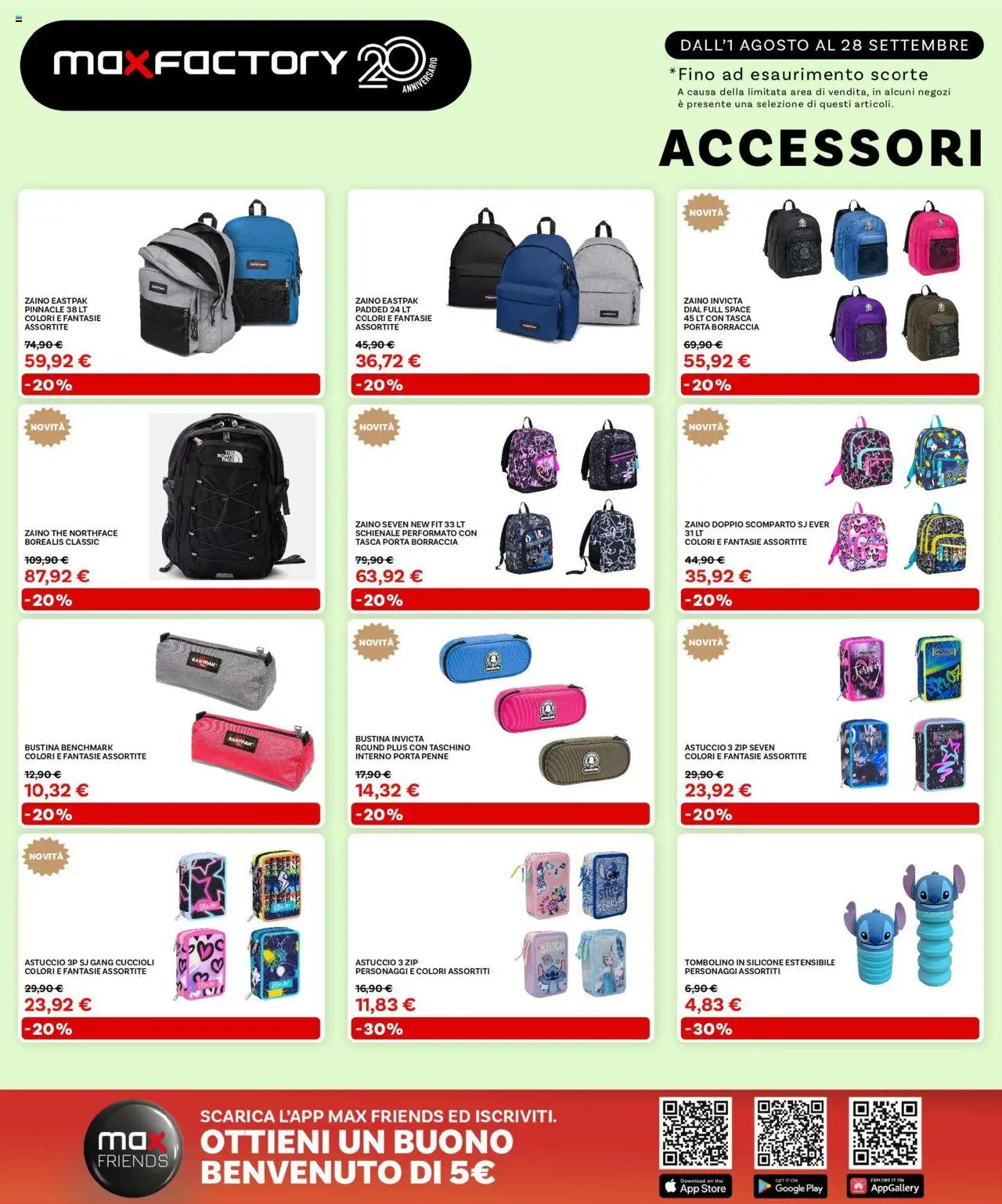 Volantino Max Factory del 31.07.2025 | Pagina: 11 | Prodotti: Zaino, Astuccio, Penne, Borraccia