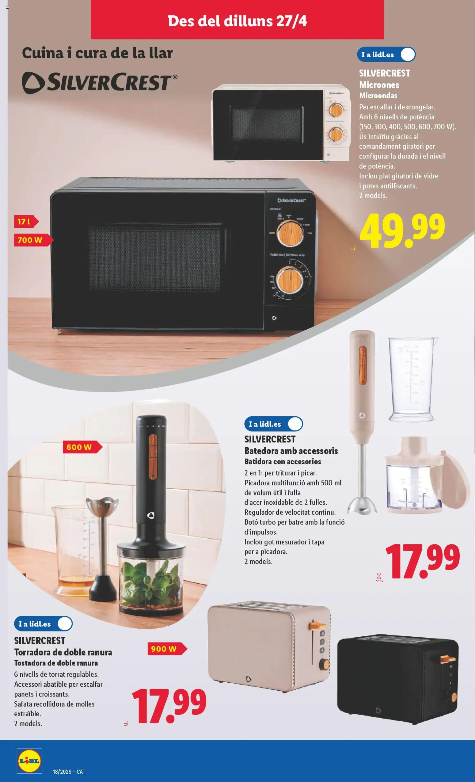 Lidl folleto de bazar │ válido desde el 27.04.2026 | Página: 6 | Productos: Batidora, Tostadora