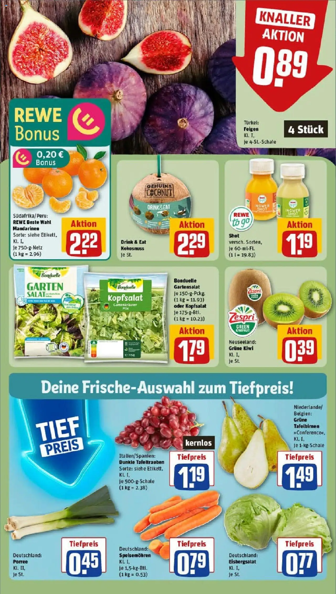 Rewe prospekt Rheinberg	 – gültig ab 21.09.2025 | Seite: 4 | Produkte: Mandarinen, Eisbergsalat, Kiwi, Salat