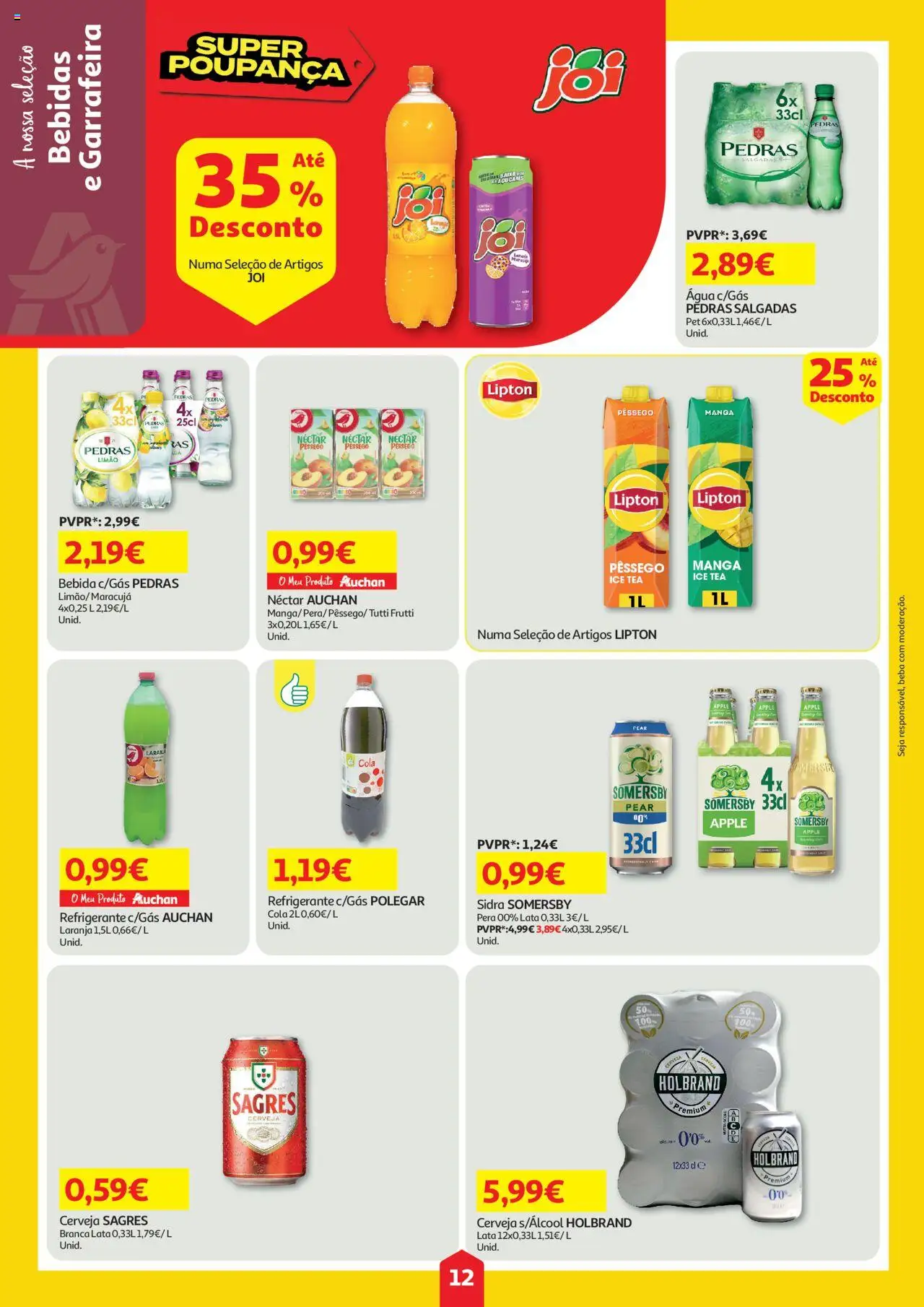 Auchan folheto │ válido de 31.07.2025 | Página: 12 | Produtos: Agua, Refrigerante, Cerveja, Somersby