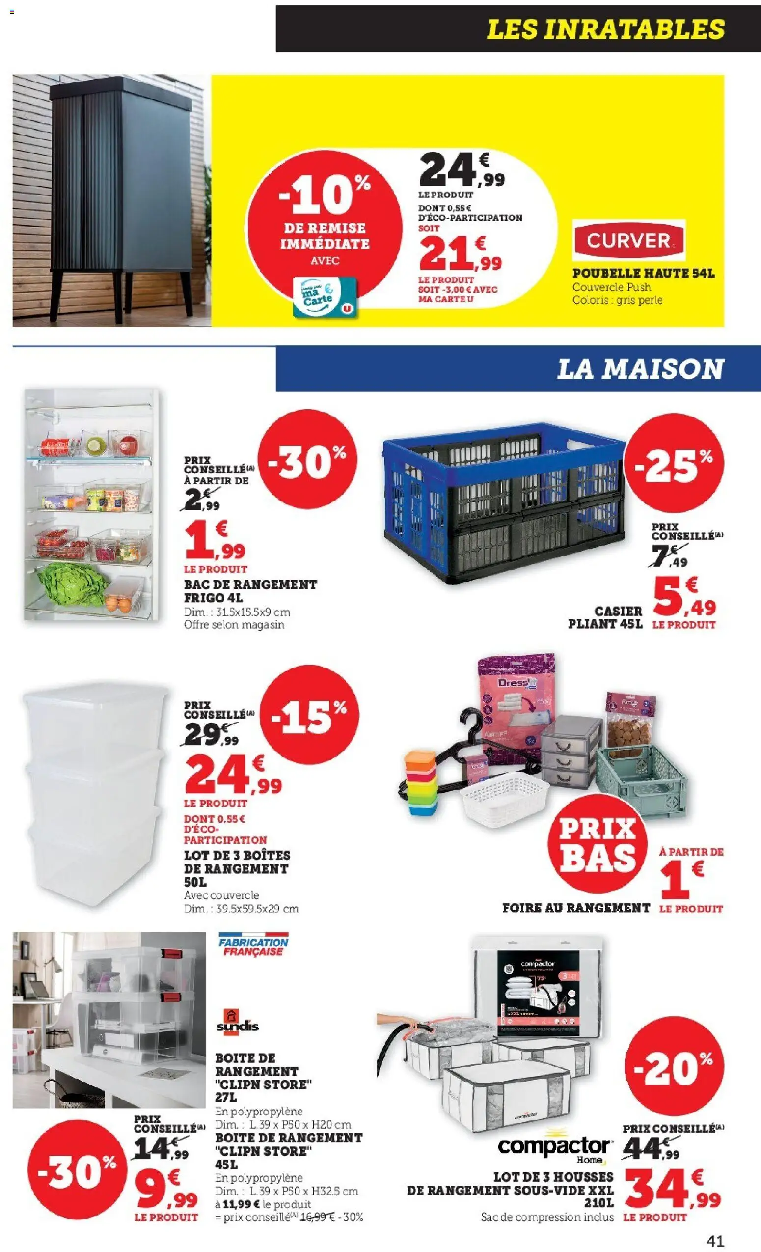 {H1} | Page: 41 | Produits: Poubelle, Sac, Frigo, Store