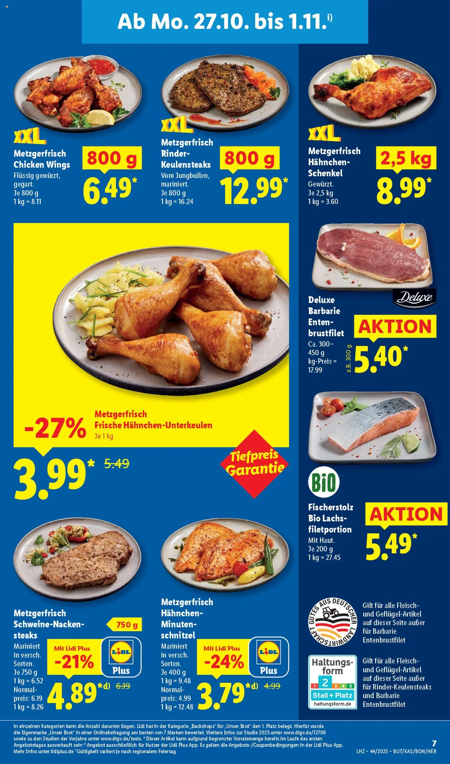 Lidl Prospekt Hilders – gültig ab 27.10.2025 | Seite: 19 | Produkte: Hahnchen, Schnitzel, Lachs, Fleisch