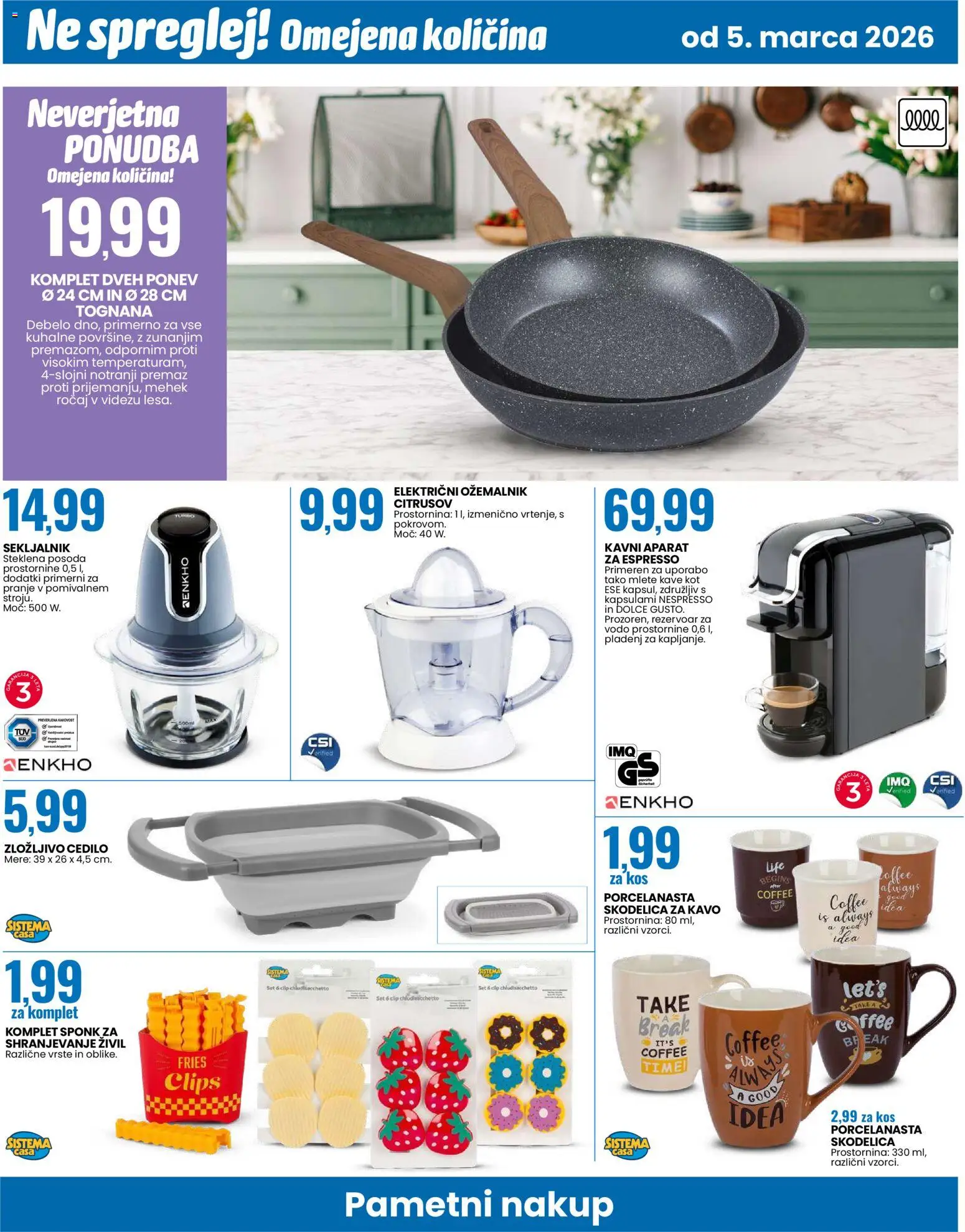 Novi Eurospin katalog ponudbe – veljaven od 05.03.2026 | Stran: 14 | Izdelki: Skodelica, Kos