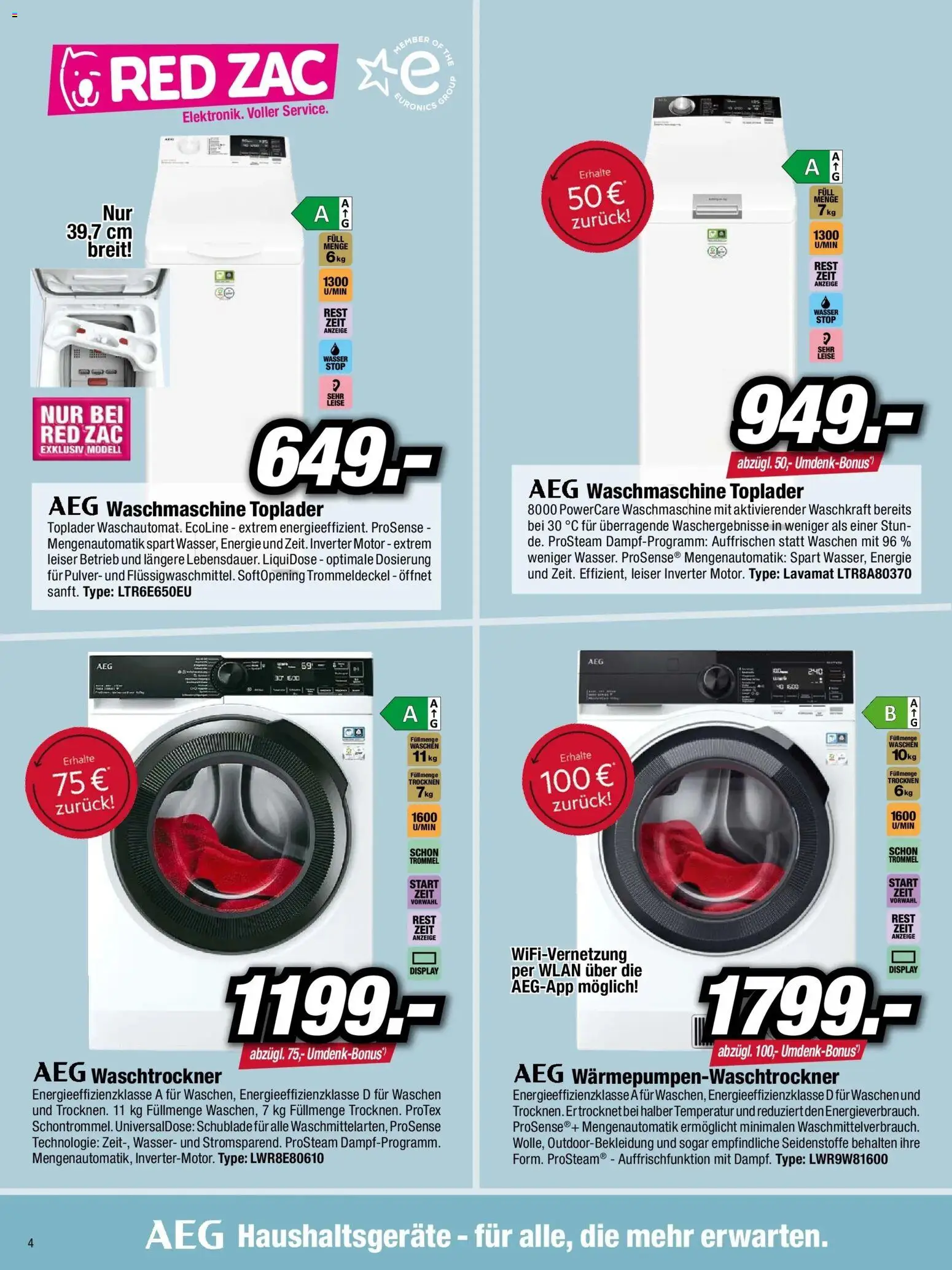 RED ZAC Besser Trocken Als Nass - Kufstein gültig ab 20.10.2025 | Seite: 4 | Produkte: Wasser, Waschmaschine