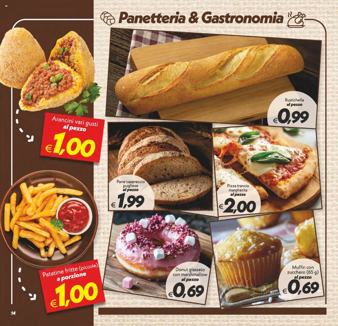 Volantino SuperConveniente del 22.08.2025 | Pagina: 14 | Prodotti: Pane, Pizza, Zucchero, Muffin