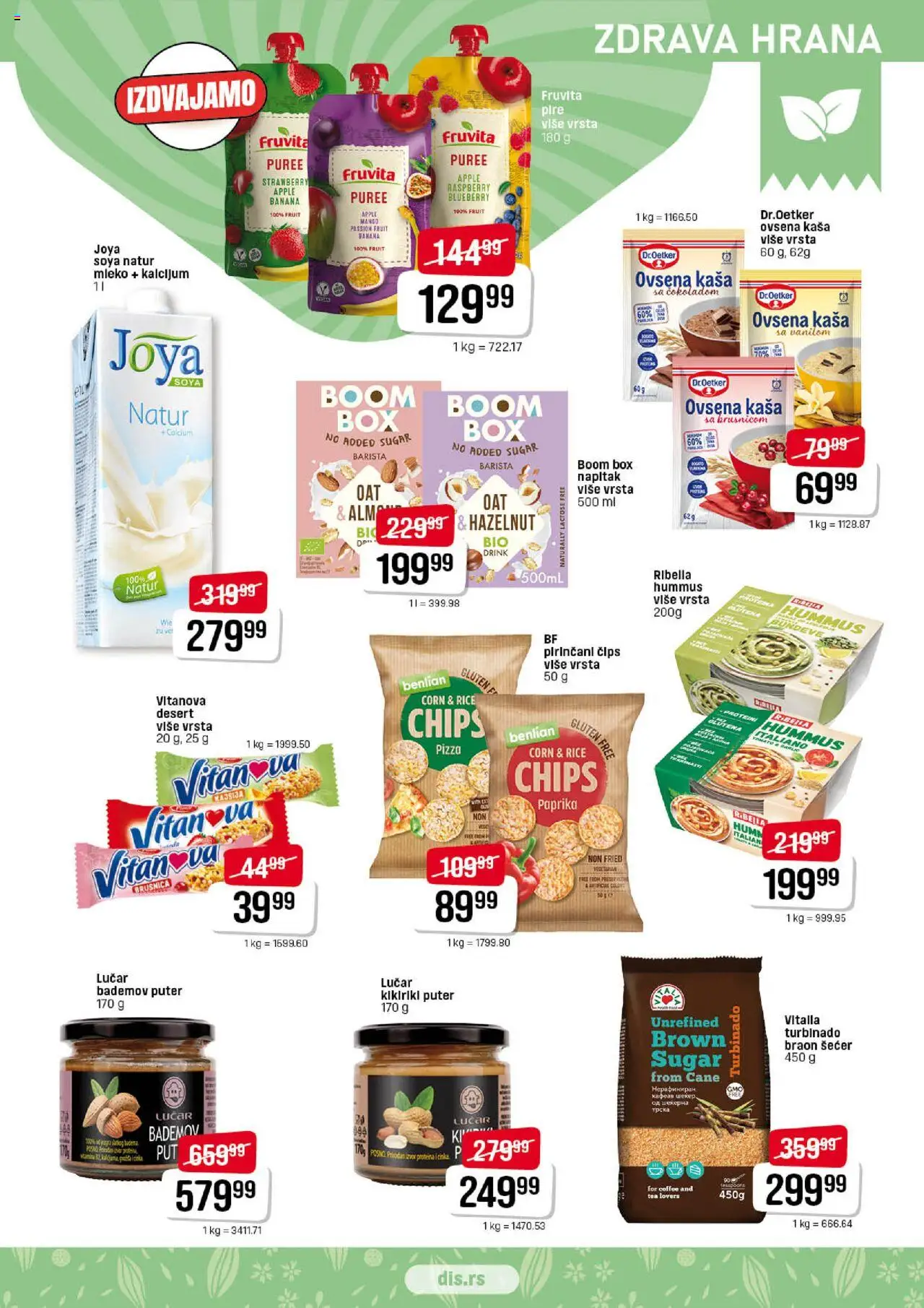 DIS katalog - važi od 31.07.2025 | Strana: 9 | Proizvode: Banana, Ovsena kaša, Hummus, Puter