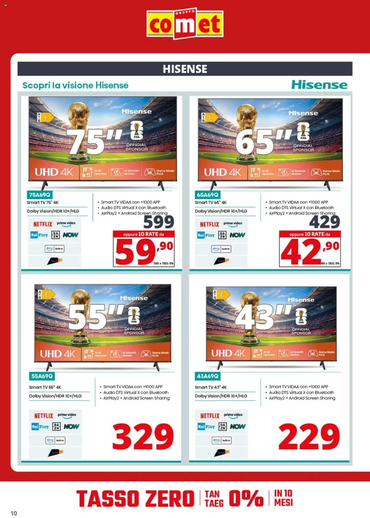 Volantino Comet del 29.01.2026 | Pagina: 10 | Prodotti: smart TV, TV, Video, Audio