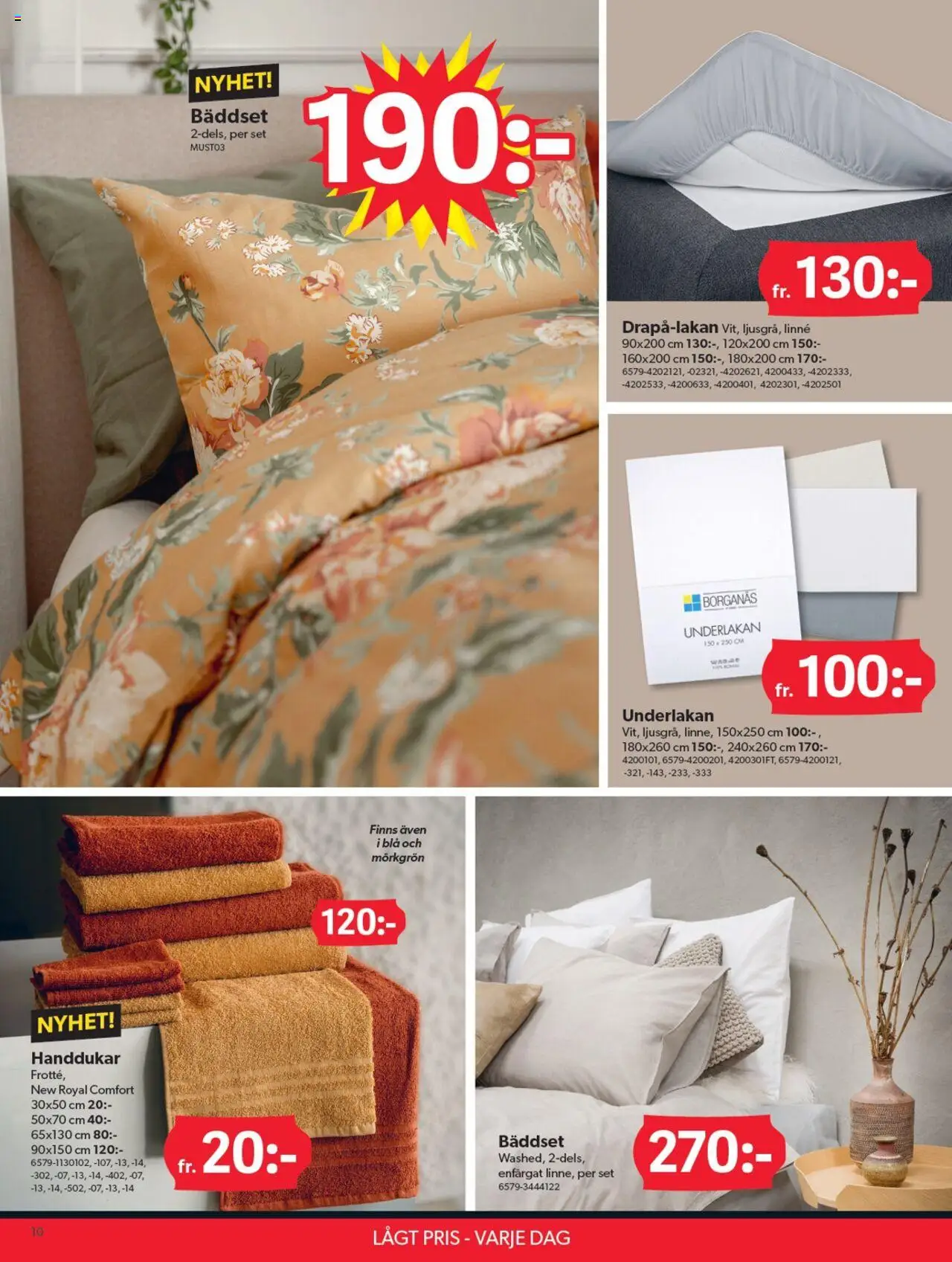 Dollar Store reklamblad aktuell från 25.08.2025 | Sida: 10 | Produkter: Underlakan, Bäddset, Linne, Set