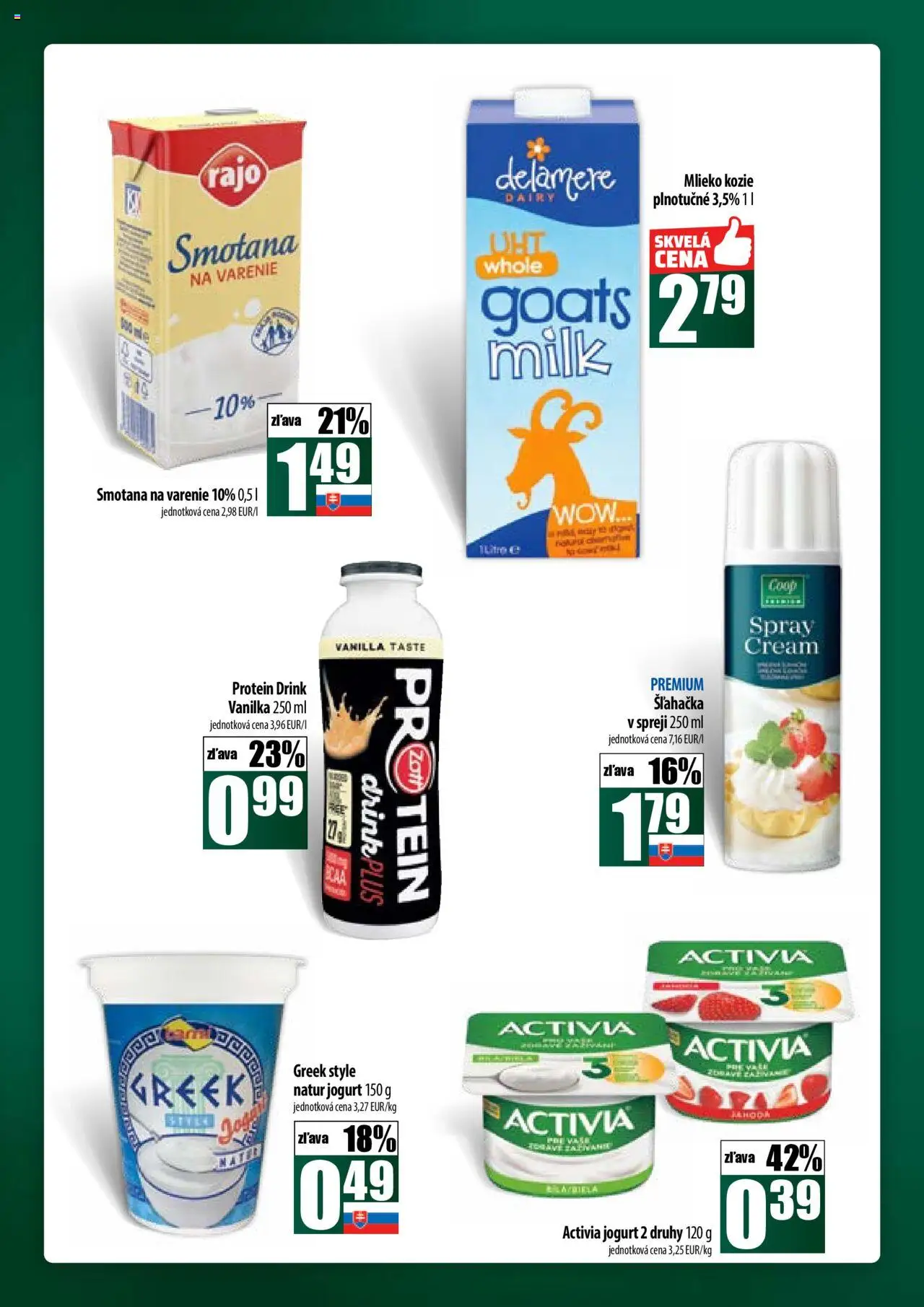 Nové COOP Jednota akcie – leták je platný od 09.10.2025 | Strana: 26 | Produkty: Mlieko, Jogurt, Protein, Šľahačka