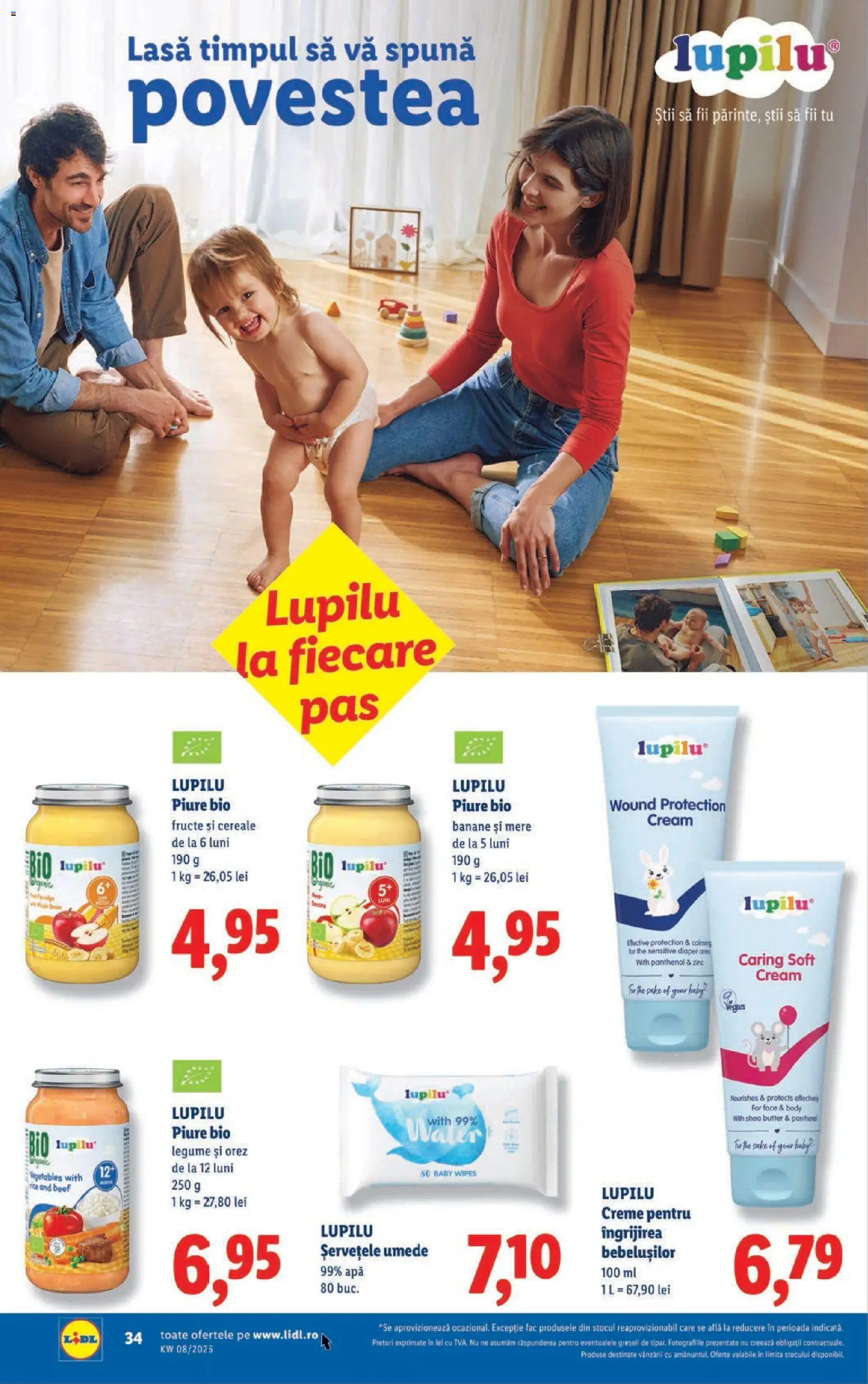Noul catalog Lidl – valabil de la 16.02.2026 | Pagină: 34 | Produse: Şerit ödül, Banane, Șervețele umede, Apă