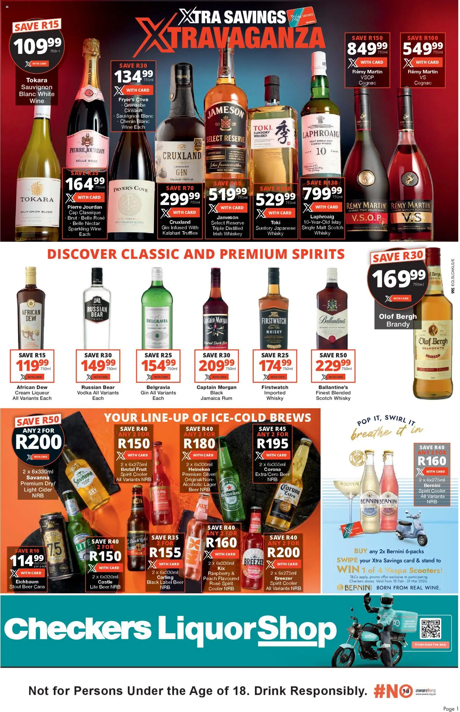 New Checkers catalogue – valid from 24.02.2026 | Page: 1 | Products: Cap, Light, Vodka, Peach
