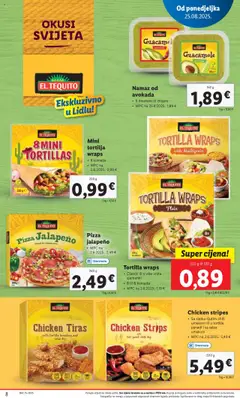 Lidl katalog | vrijedi od 25.08.2025 | Stranica: 8 | Proizvodi: Pizza, Namaz